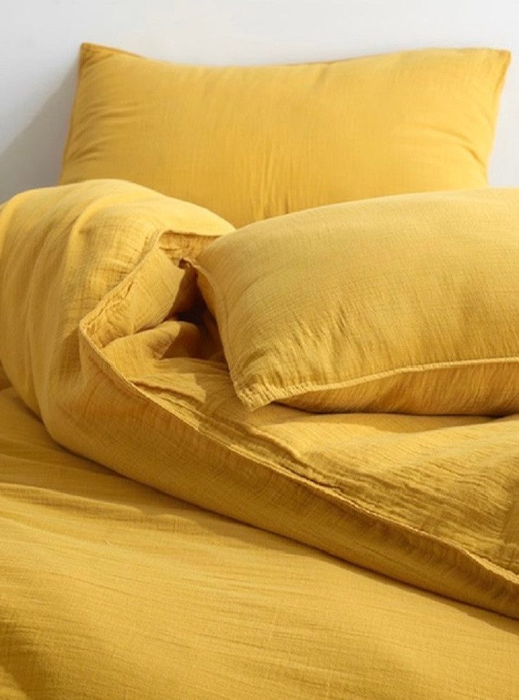 Musselin Welt Bettwäsche Musselin Bettwäsche aus Biobaumwolle Gelb, 100% Bi günstig online kaufen