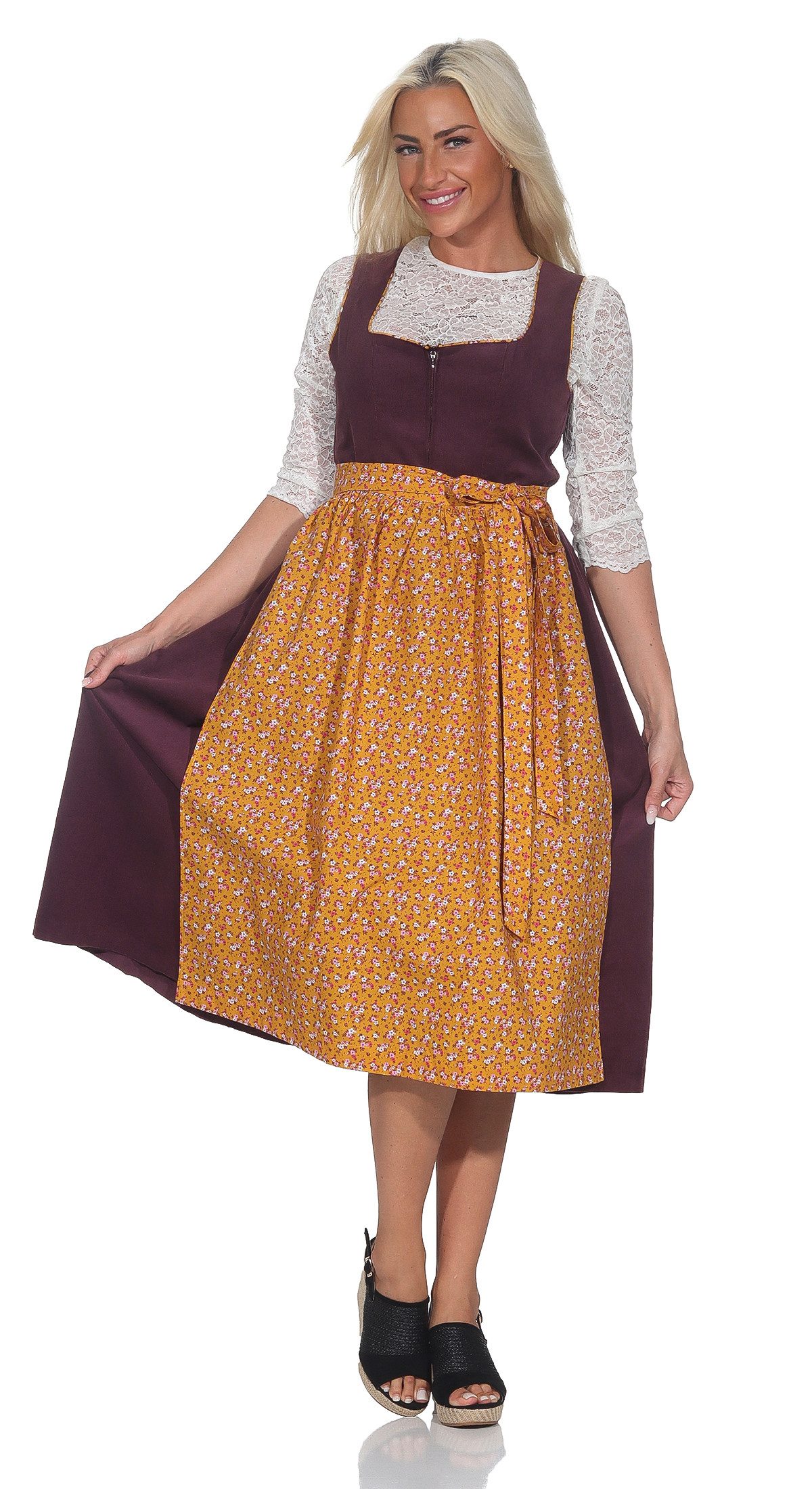 Ramona Lippert Dirndl Corddirndl „Bridget“ Bordeaux günstig online kaufen