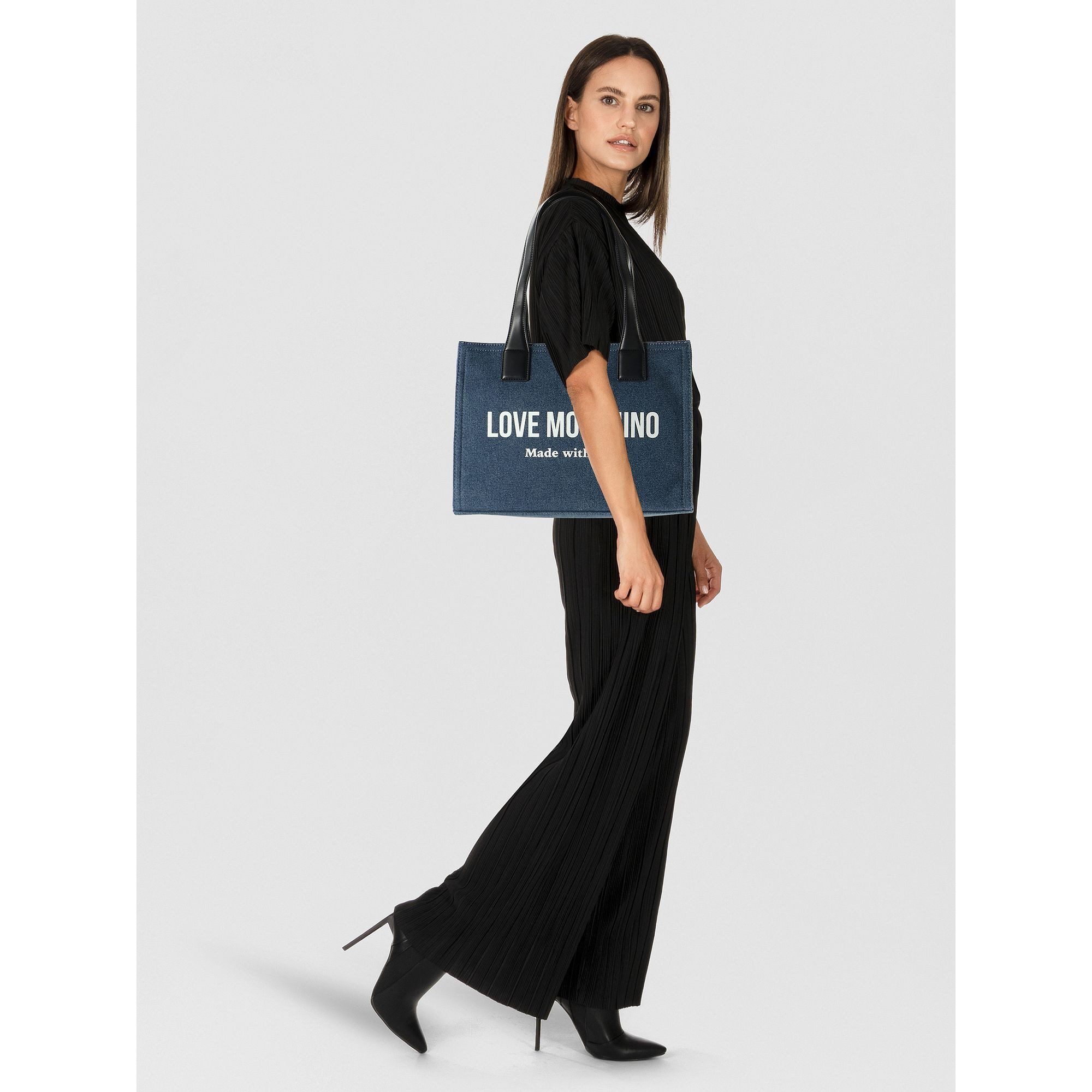 LOVE MOSCHINO Shopper Denim Signature Love, Baumwolle