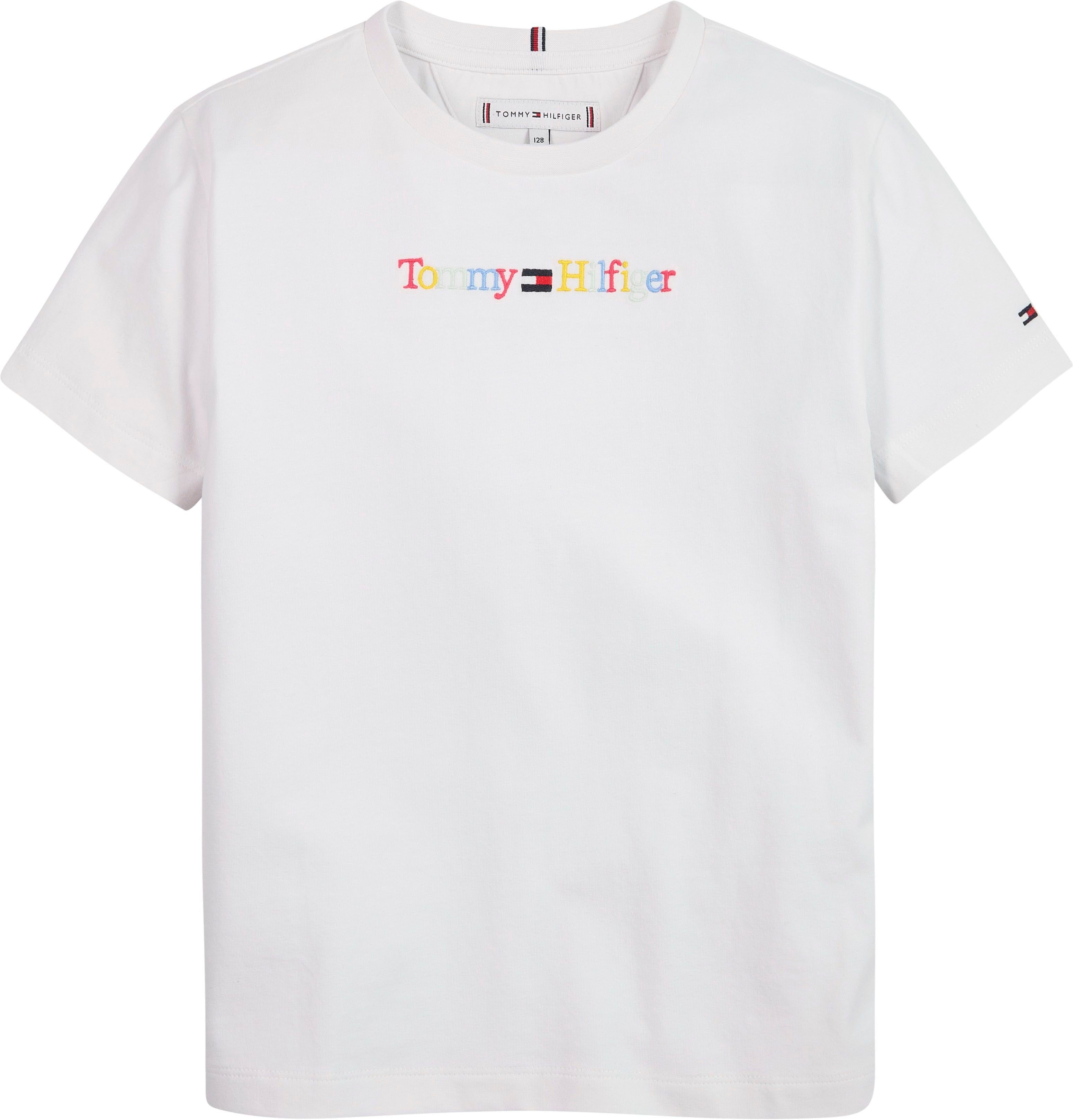 Tommy Hilfiger T-Shirt TOMMY GRAPHIC MULTI TEE S/S mit Logostickerei White