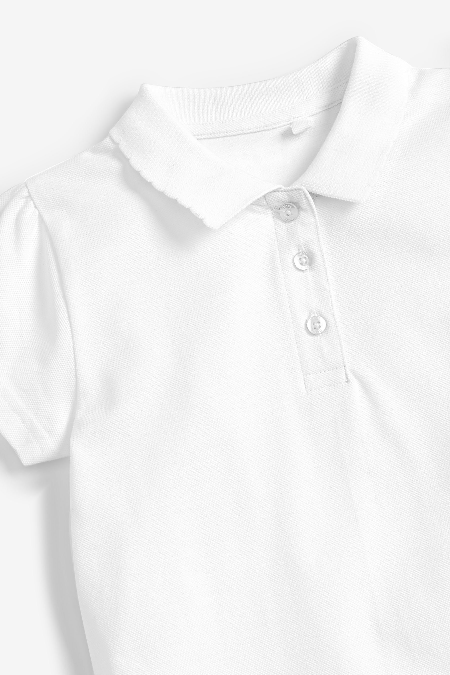 Next 2er-Pack Baumwolle Poloshirt White Polohemden aus im (2-tlg) Kurzärmelige
