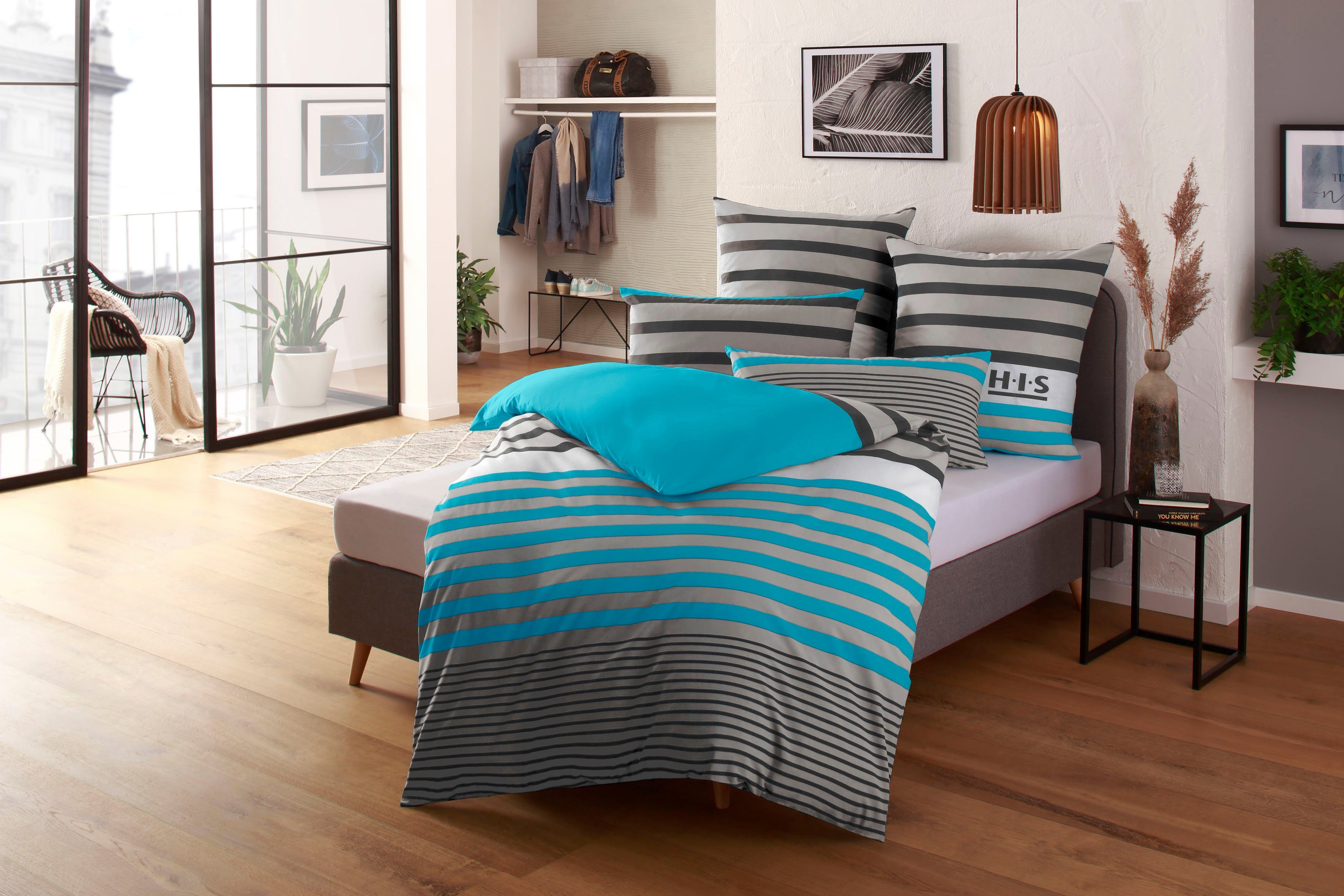 OTTO home Bettwäsche Majoran in 135x200, 155x220 cm u.a. Bettwäsche-Set mit Streifen, Linon, 2 teilig, gestreifte Bettwäsche in 4 Qualitäten, Marke H.I.S by OTT – Bild 5 von 5