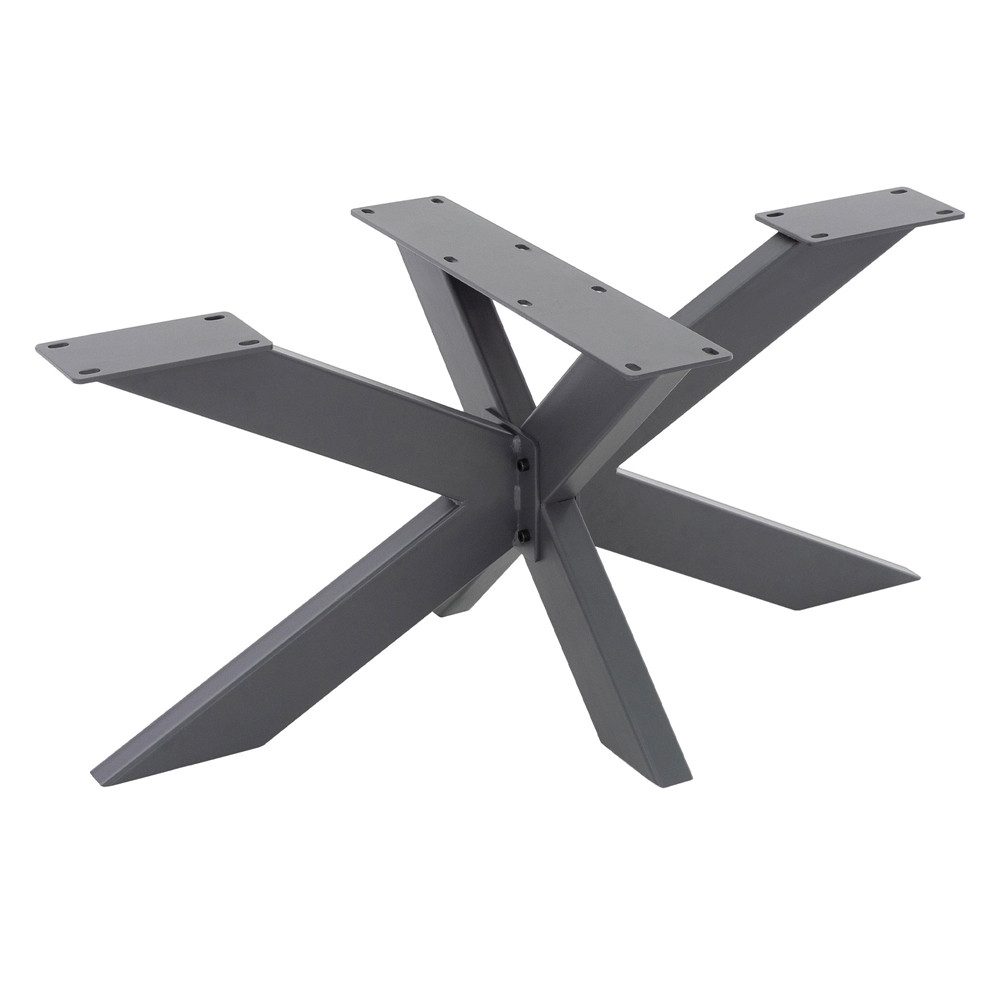 ML-DESIGN Tischbein Tischgestell Spider Kreuzgestell Schwerlast aus Stahl DIY Möbelfüße, Tischkufen Tischfüße X-Design 98x58x43 cm Anthrazit Industriedesign
