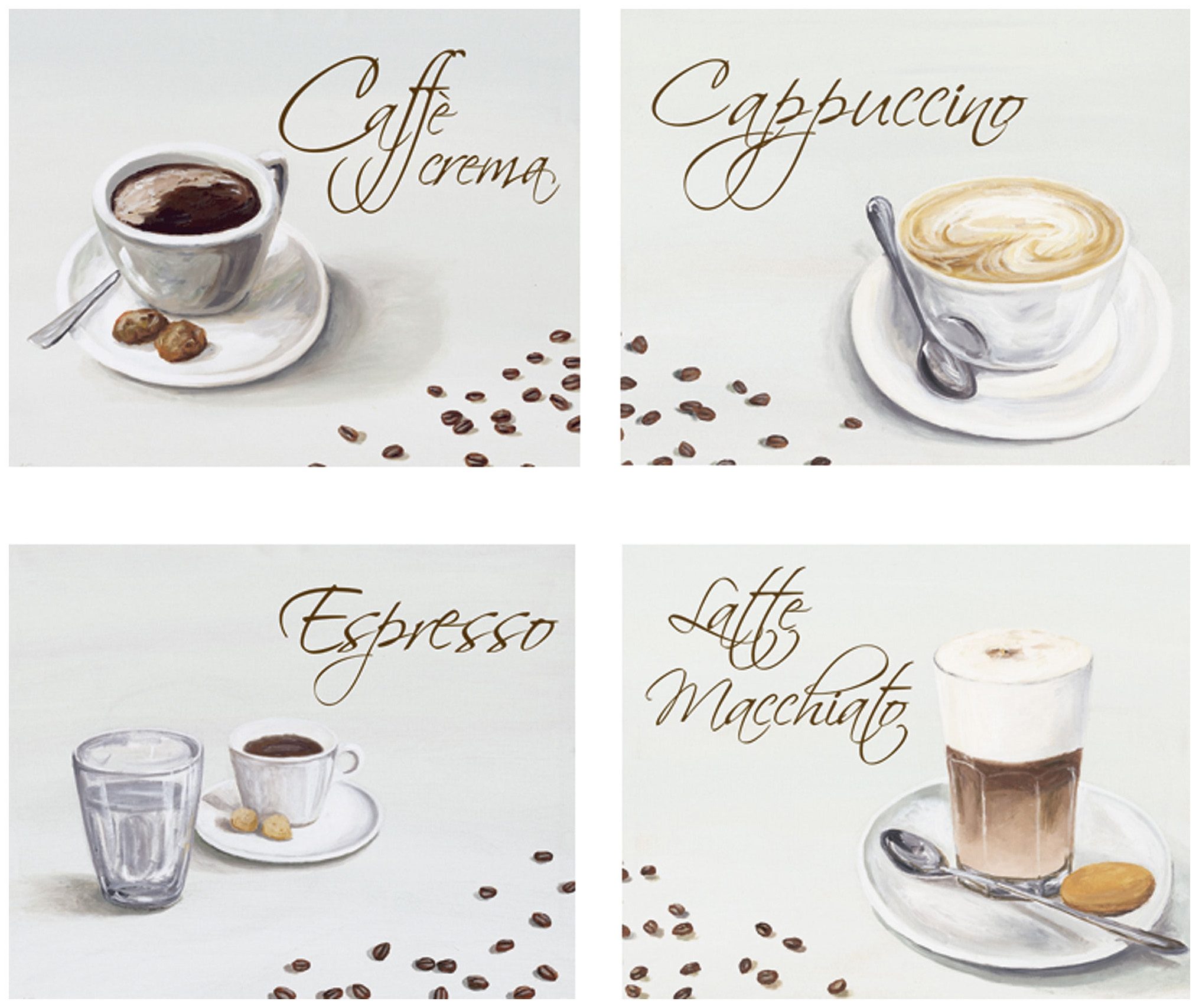 Home affaire Kunstdruck »Kaffee«, (Set), 4-tlg., je 29/23 cm-Otto