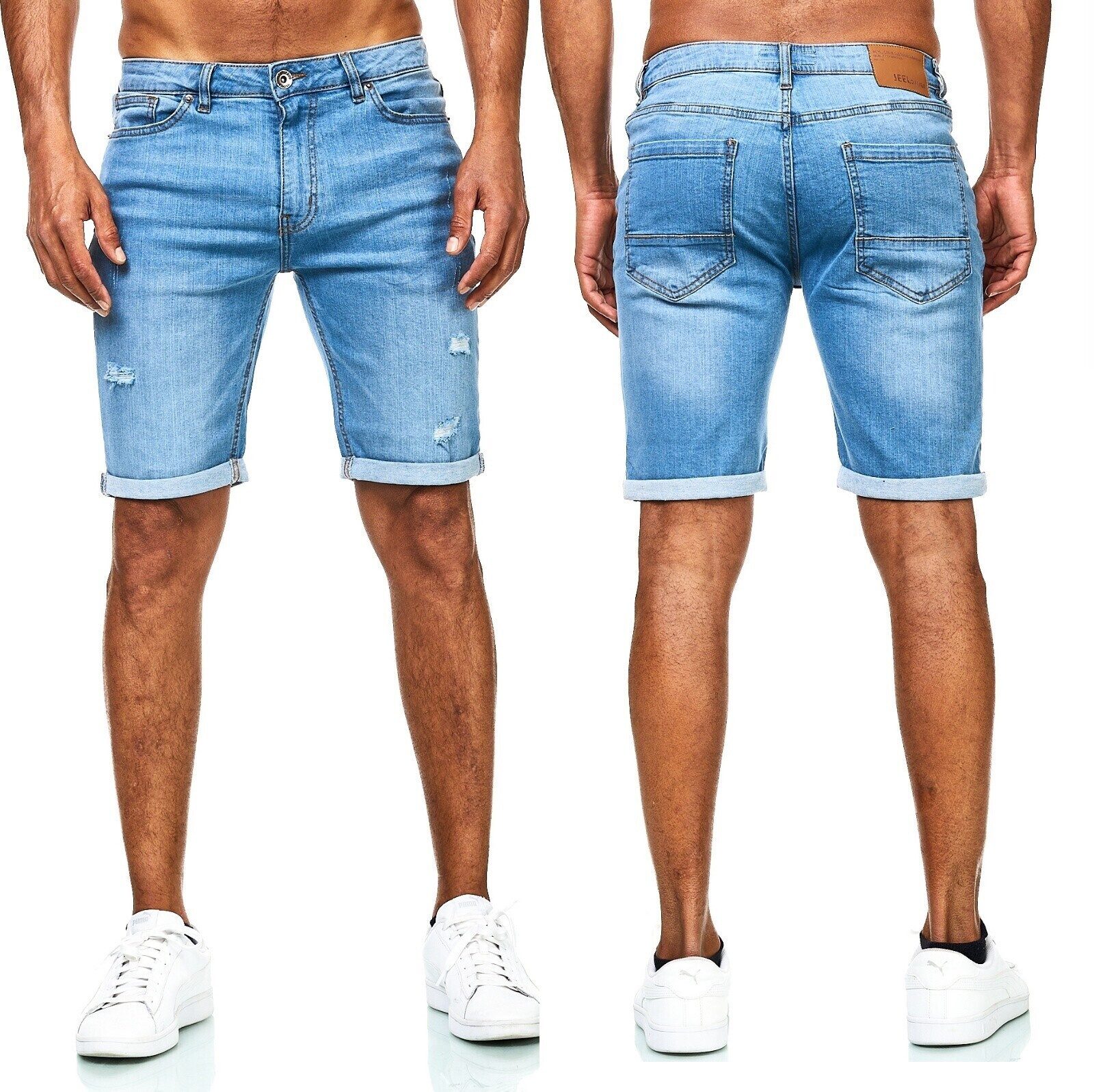 iKENNAS Jeansshorts Herren Jeansshorts Bermudar Kurze Hose (Short 717-02) L.Blau W30