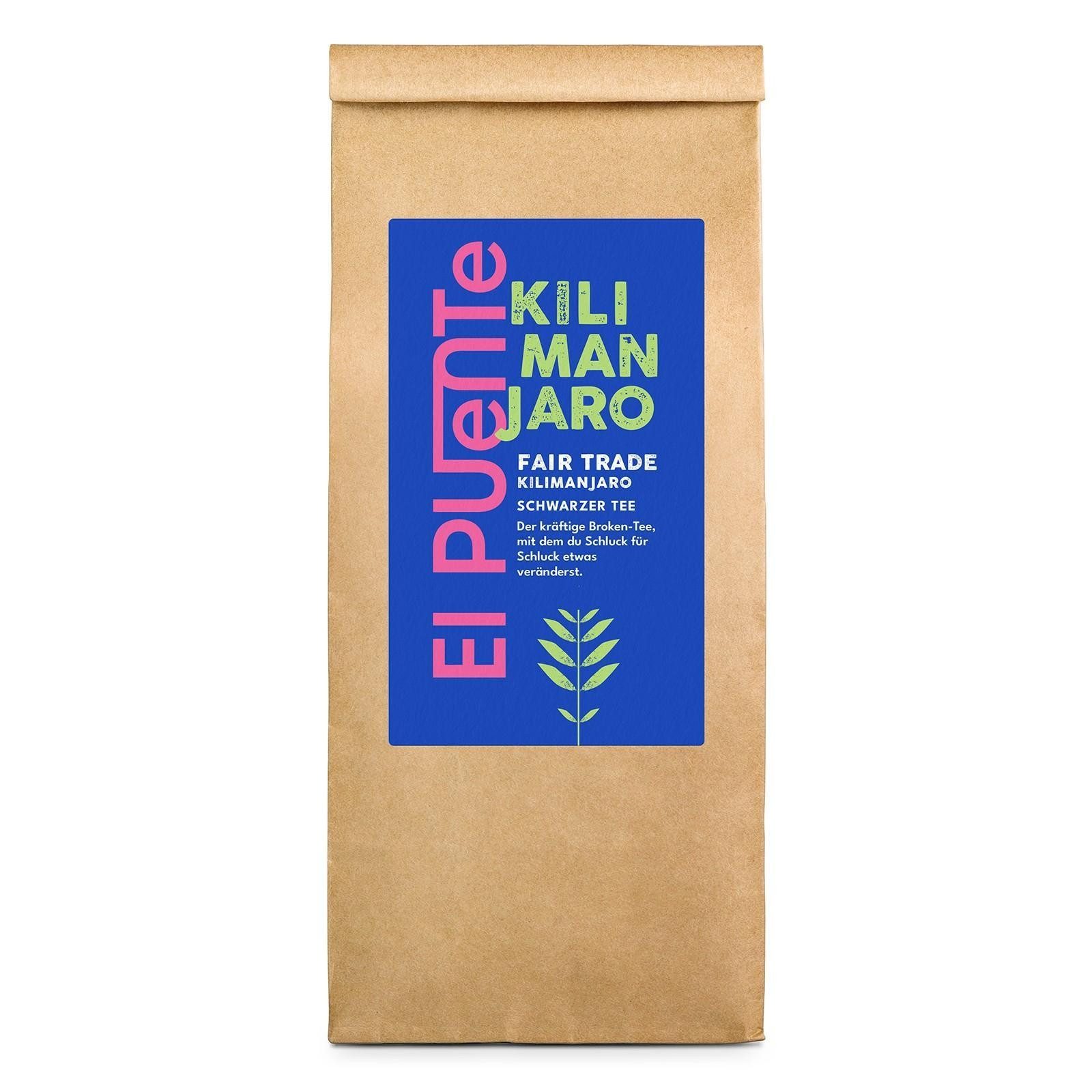 El Puente Tee Kilimanjaro-Tee - Schwarztee lose, Fair Trade, Vegan, Glutenfrei, Handmade