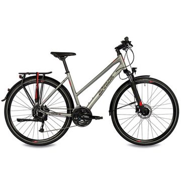 Airtracks Trekkingrad Damen Trekking Fahrrad 28 Zoll Trekkingrad TR.2845L, 24 Gang Shimano Alivio RD-M3100-SGS Shadow, Kettenschaltung, Silber Matt - Rahmenhöhen 48 cm & 52 cm » Modeljahr 2024 «