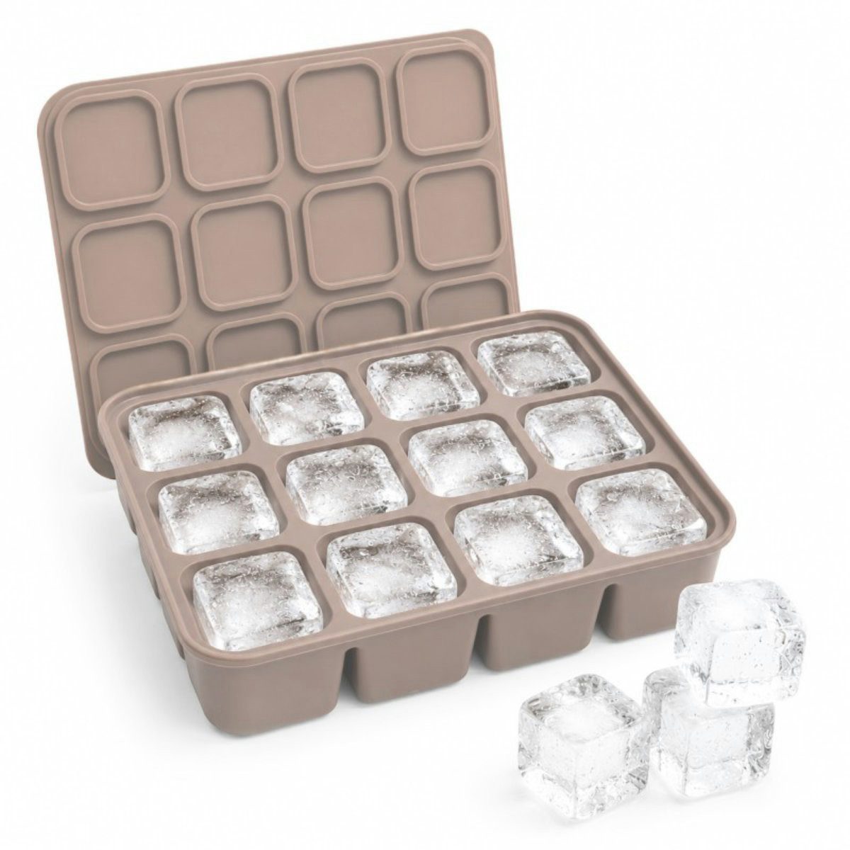 WS-Trend Eiswürfelform Eiswürfelform aus Silikon mit abnehmbarem Deckel Selbermachen, (1-tlg)