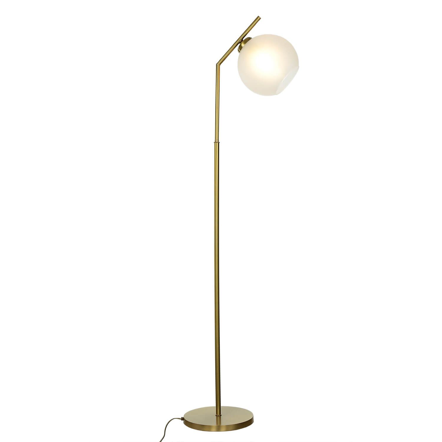 TRIVIA, Vintage handgefertigt Stehleuchte in ohne Licht-Erlebnisse Leuchtmittel, Echt-Messing Design Bronze Weiß Stehlampe