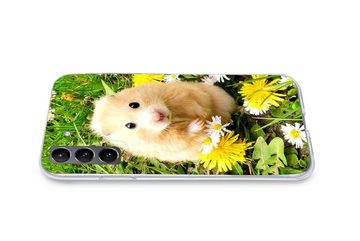 MuchoWow Handyhülle Hamster zwischen Blumen, Phone Case, Handyhülle Samsung Galaxy S21 Plus, Silikon, Schutzhülle