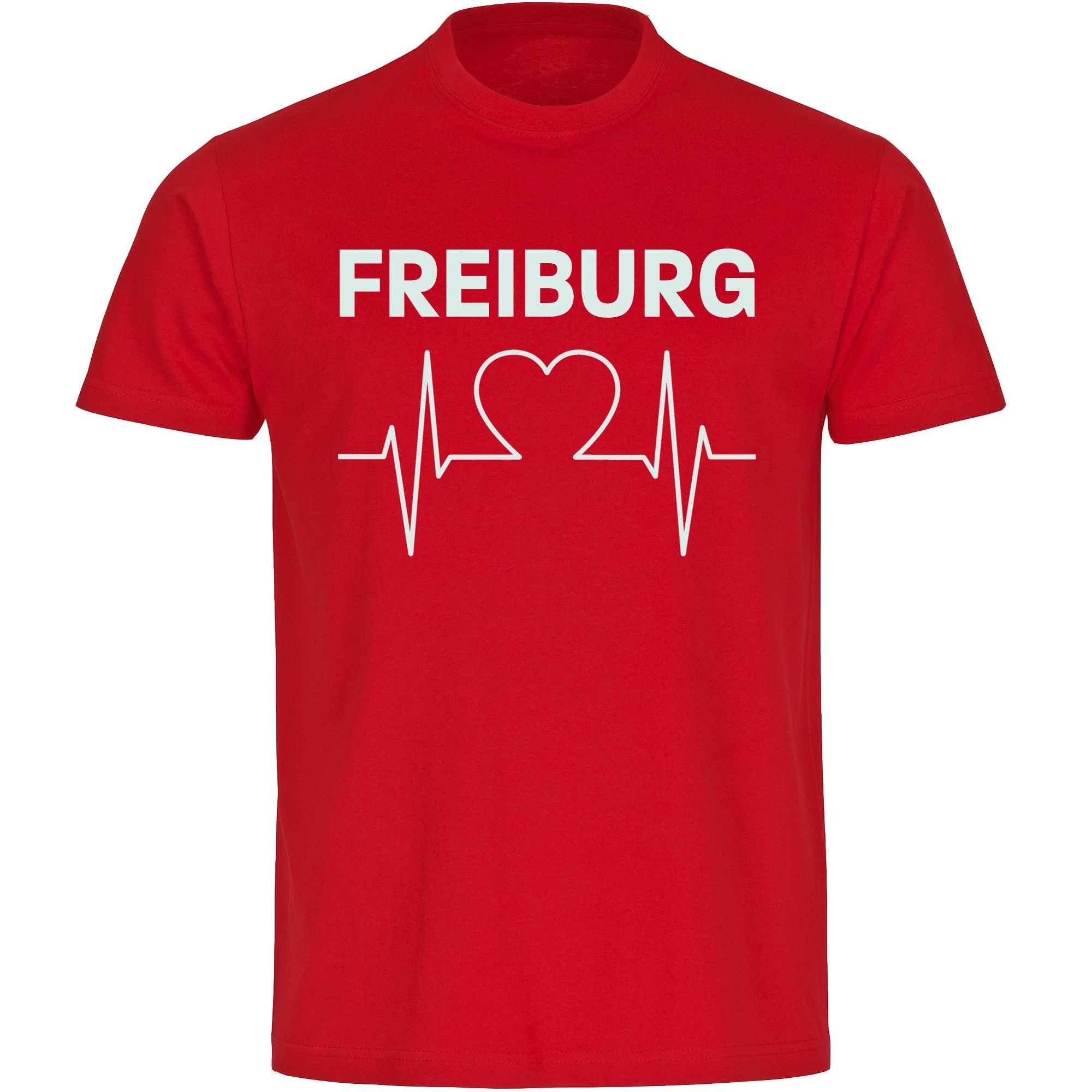 multifanshop T-Shirt Herren Freiburg - Herzschlag - Männer