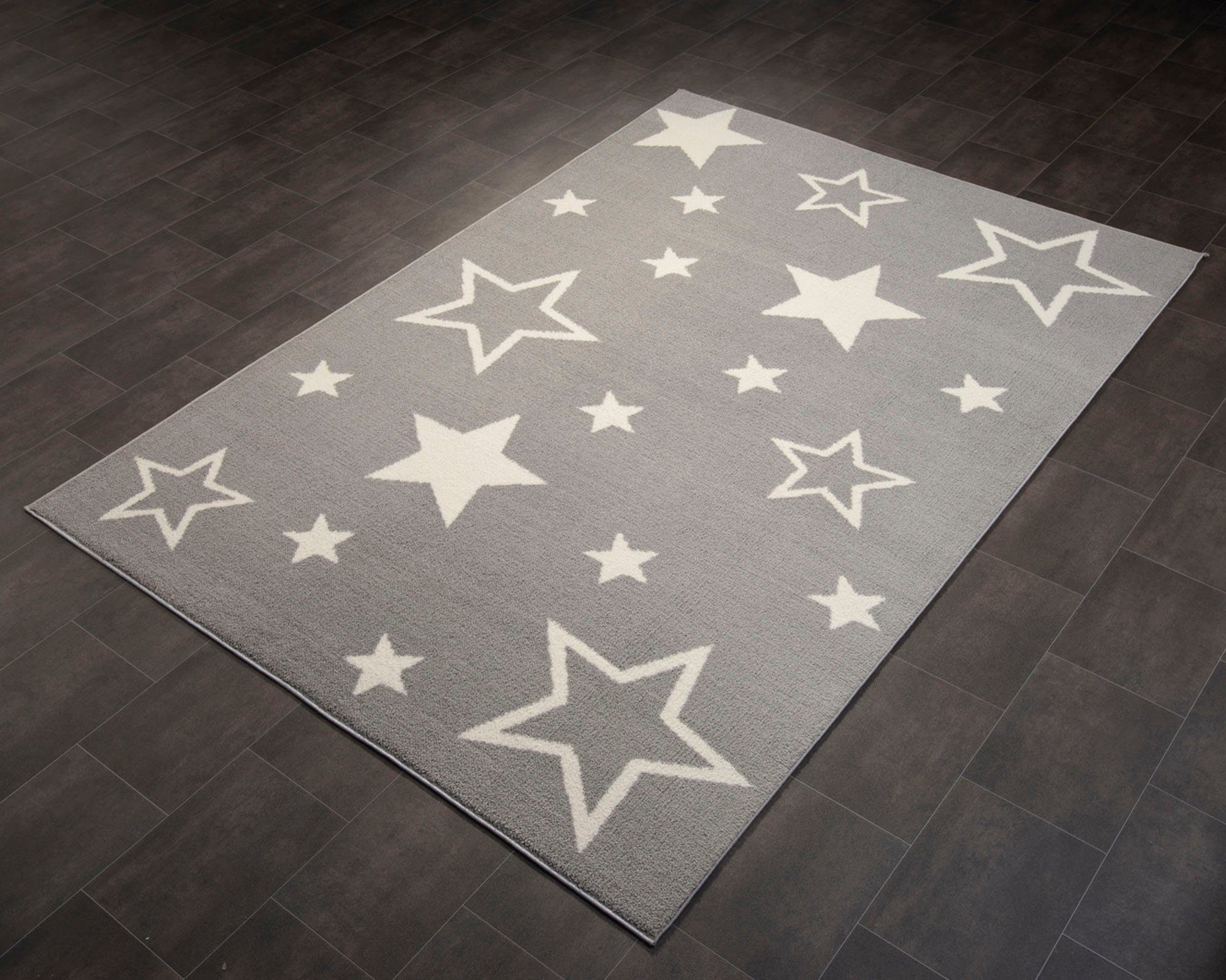 OCI DIE TEPPICHMARKE Kinderteppich KIDDY STAR, rechteckig, Höhe: 11 mm, robuster Kurzflor, Stern, gemustert