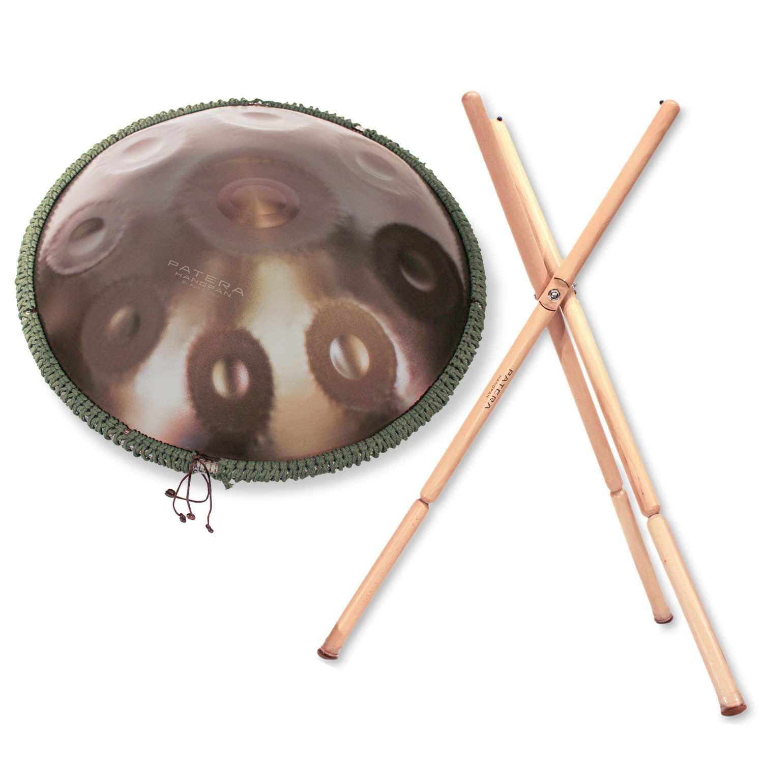 Patera Handpan Patera Handpan HPDM-6 D-Kurd Edelstahl mit Handpan-Ständer,Vorteils-Set mit Handpan-Ständer, Handpan