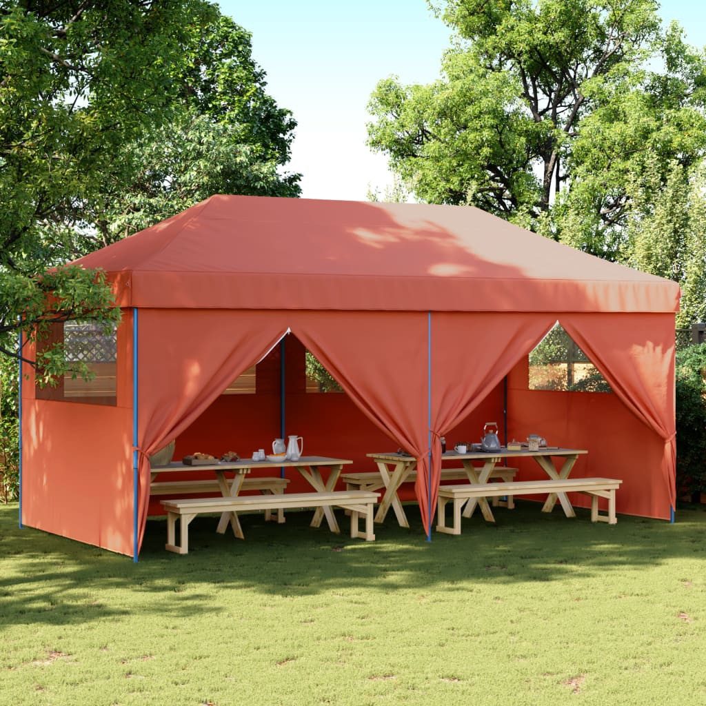 Thumbnail - vidaXL Pavillon Partyzelt Faltbar Pop-Up mit 4 Seitenteilen Terrakottarot Pavillon