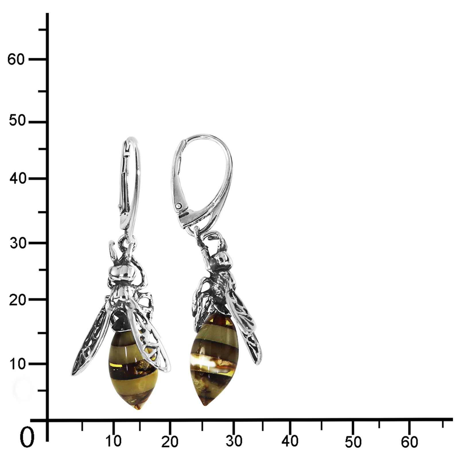 OSTSEE-SCHMUCK Paar Ohrhänger Ostsee-Schmuck Ohrhänger Wespe 28 mm Ohrhänger Wespe 28 mm (2-tlg)
