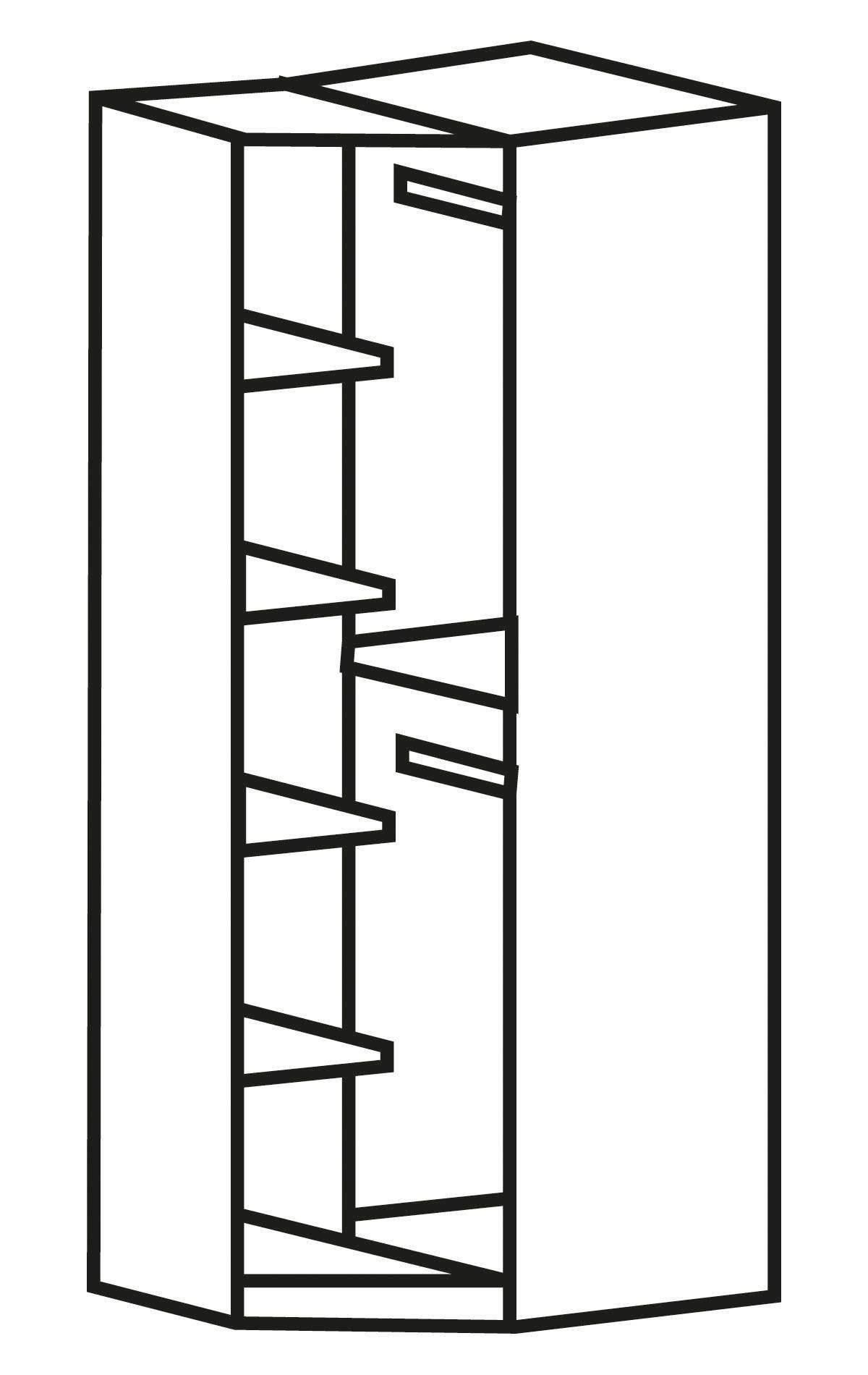 rauch Eckkleiderschrank Kleiderschrank Eckschrank Schrank Garderobe Ankleide MEMPHIS (Schenkelmaß: 87x74 oder 119x106 cm, Höhe 210 cm) platzsparend, viel Staura – Bild 2 von 5