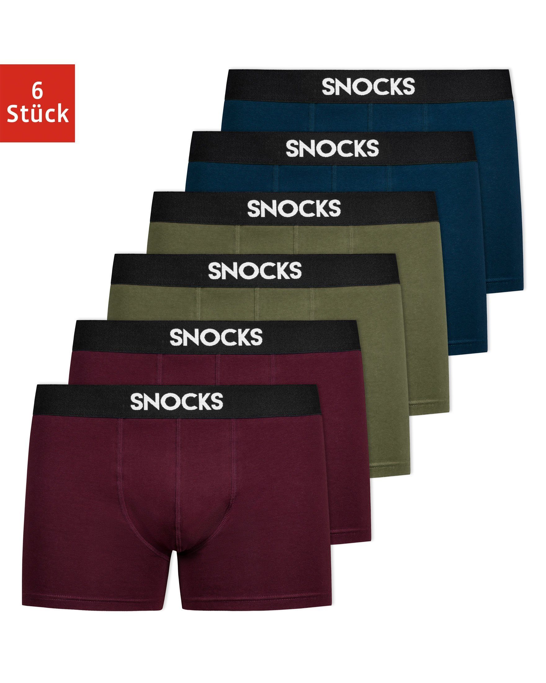 SNOCKS Boxershorts »Enge Unterhosen Herren Männer« (6 St) aus Bio-Baumwolle,  ohne kratzenden Zettel online kaufen | OTTO