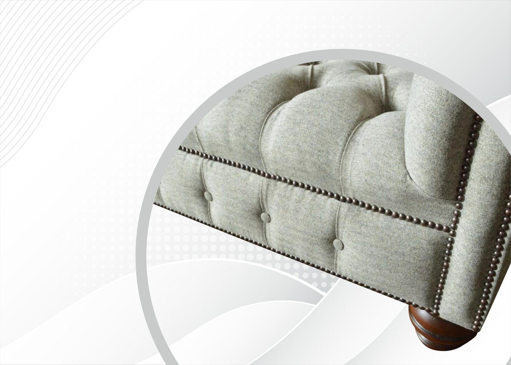 in Chesterfield Moderner Dreisitzer Möbel Chesterfield-Sofa Neu, Made Hellgrauer Design JVmoebel Europe