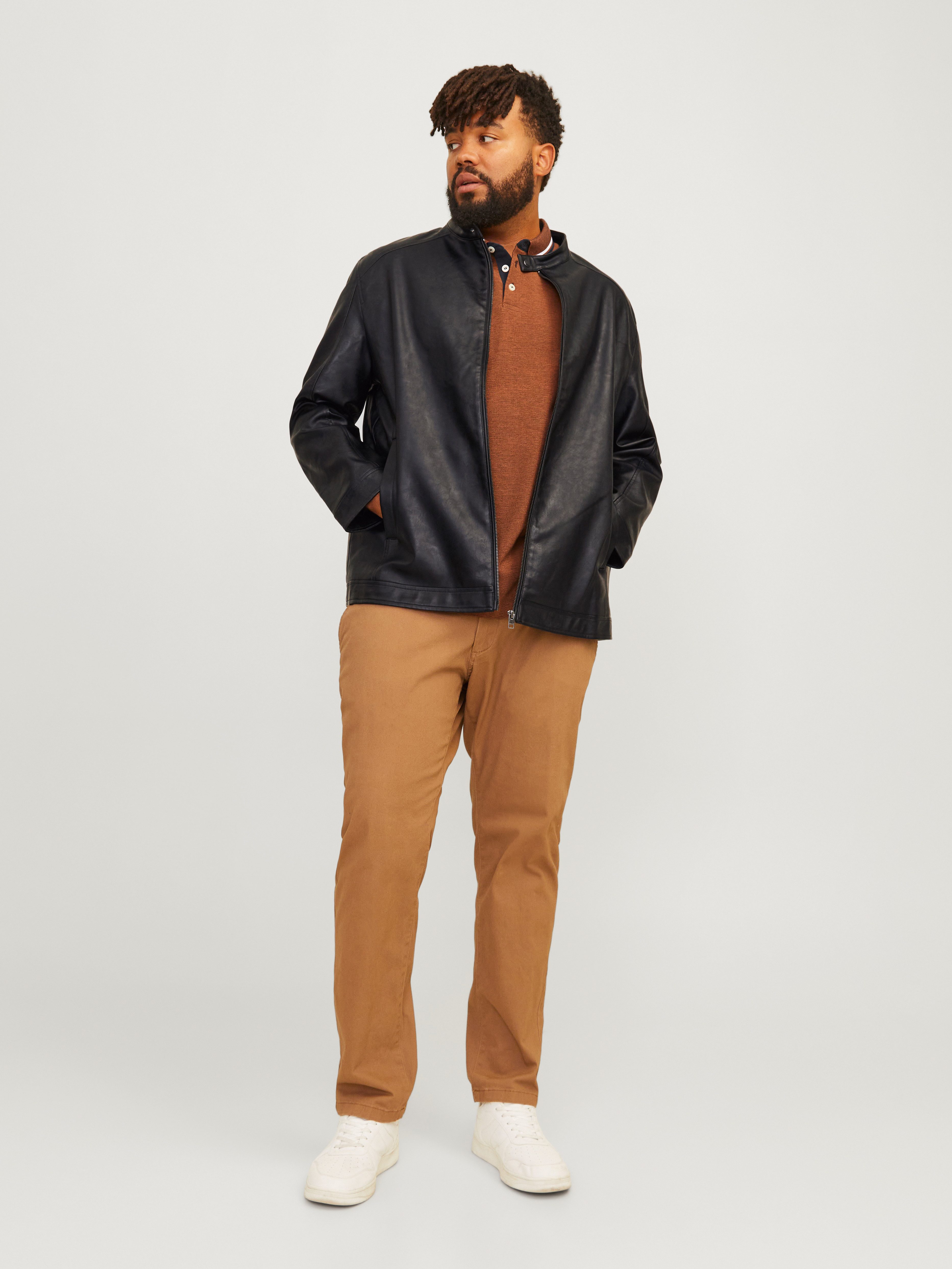 Jack & Jones PlusSize Lederimitatjacke JJEDYLAN CLEAN PU JACKET NOOS PLS in Leder Optik