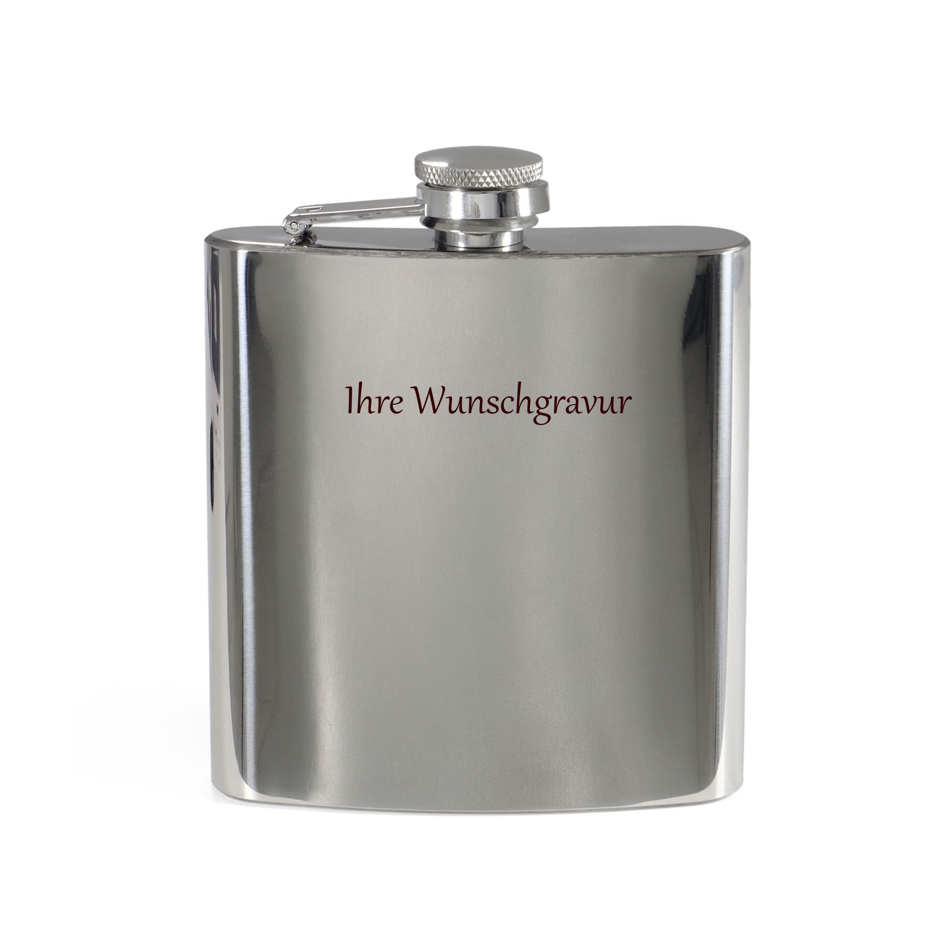 BasicNature Flachmann eckig, poliert, 180ml, mit persönlicher Namensgravur, eckig, poliert, 180ml, mit persönlicher Namensgravur