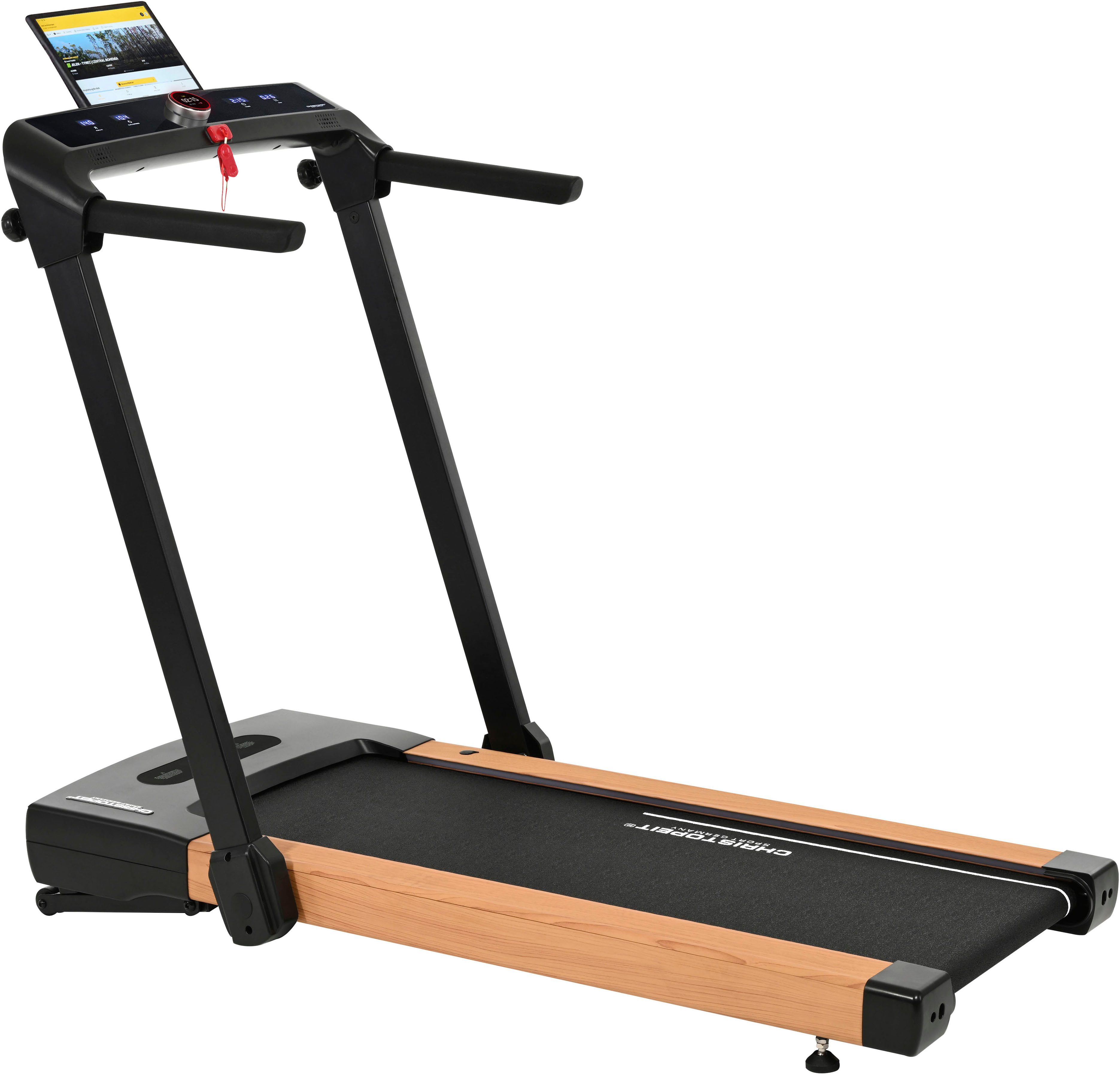 Christopeit Sport® Laufband 2 in 1 S (inkl. Bluetooth-Musikboxen), bis max. 14 km/h, klappbar, 120 kg max. Benutzergewicht