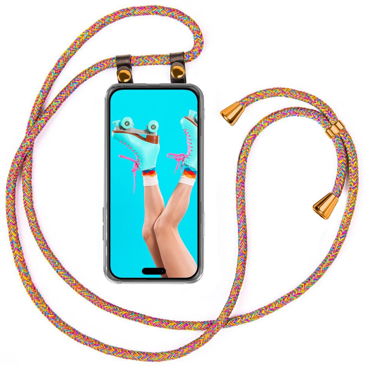 moex Handyhülle moex® Free Spirit für Apple iPhone 16, Hülle mit Band, Kette abnehmbar Handyband Handyhülle zum Umhängen