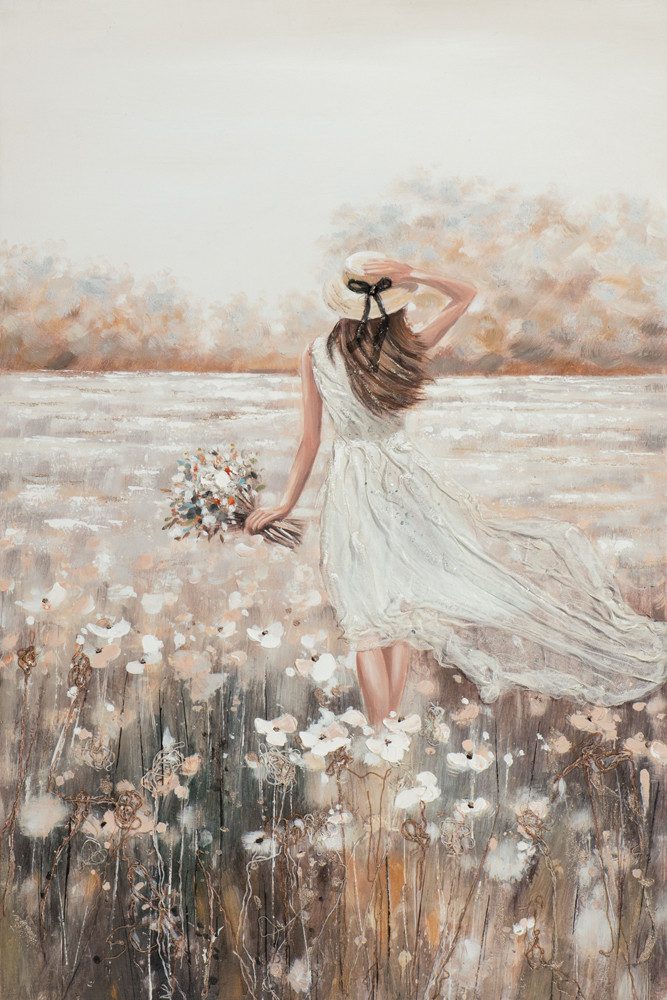ArtUniverse Gemälde Spaziergang im Blumenmeer 80 x 120 cm, Menschenmotiv