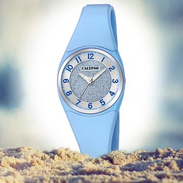CALYPSO WATCHES Quarzuhr Calypso Damen Uhr K5752/3 Kunststoff PU, Damen Armbanduhr rund, Kunststoff, PUarmband blau, Fashion