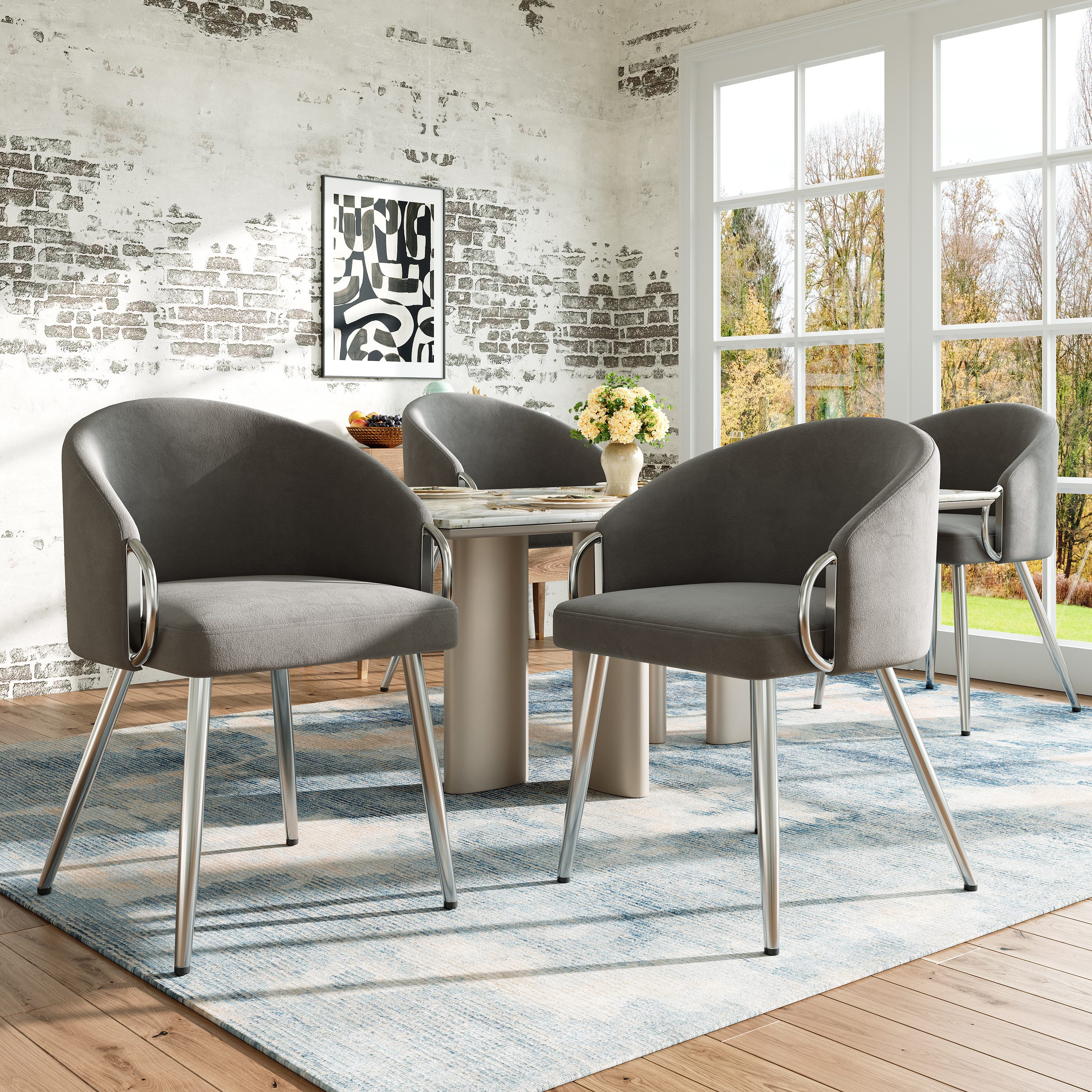OKWISH Esszimmerstuhl Loungesessel,Kosmetikstuhl,Esszimmerstuhl (Luxus Samt günstig online kaufen