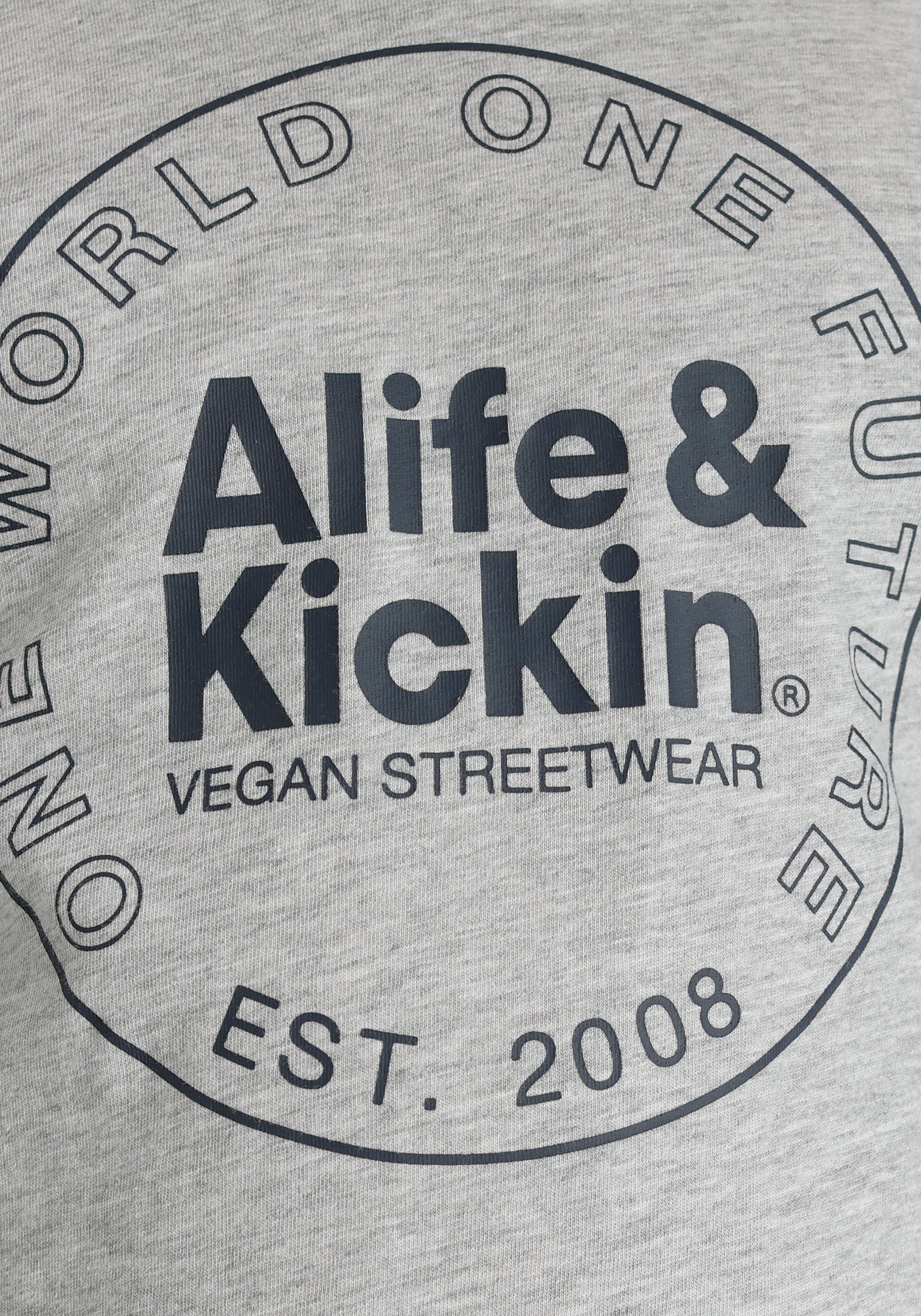 Kickin NEUE melierter Alife Qualität, Logo-Print & Langarmshirt MARKE! in