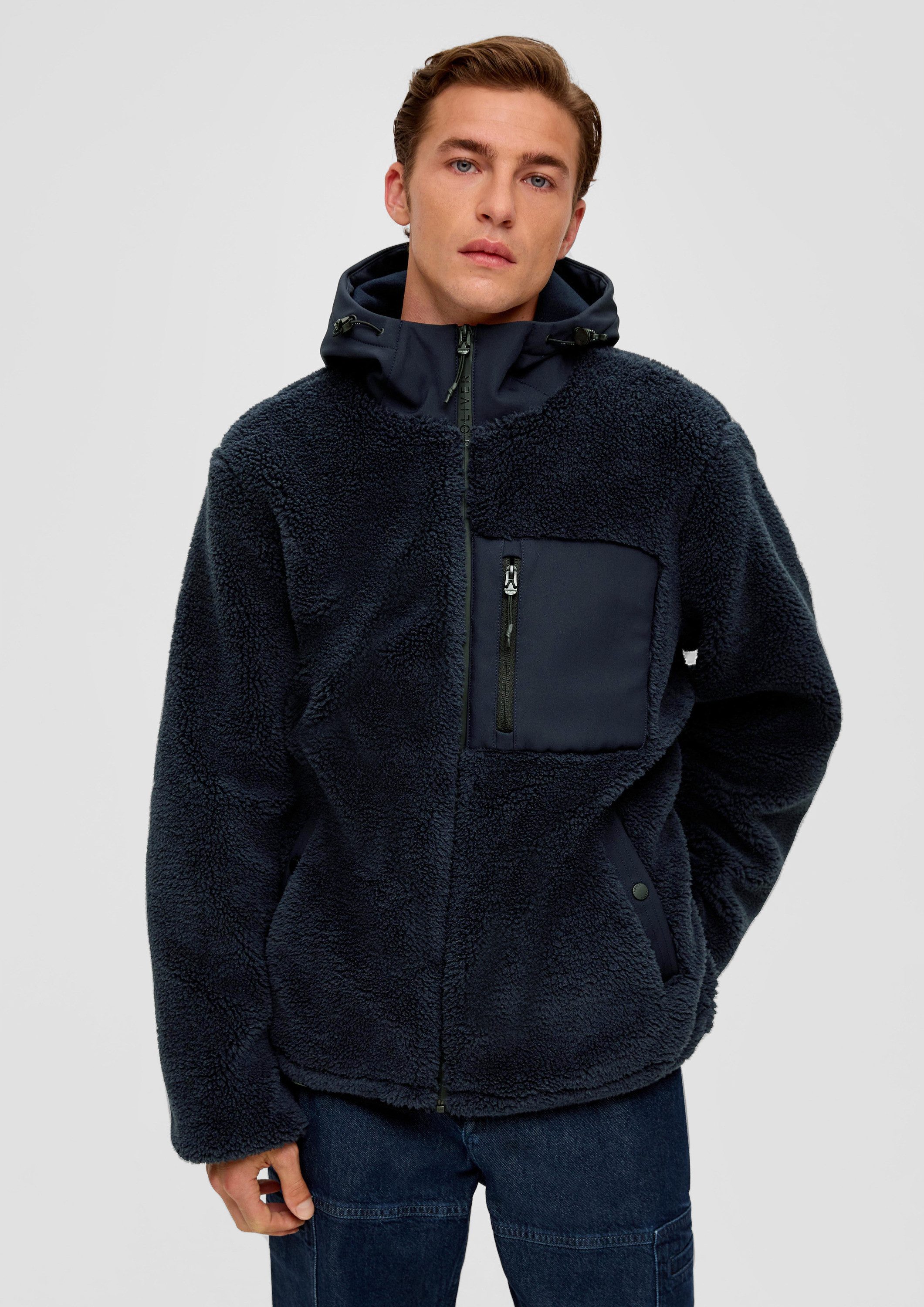 s.Oliver Funktionsjacke Outdoor-Jacke Jacke aus Schaffell-Imitat