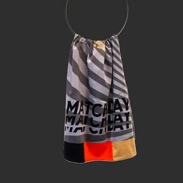 Deutscher Fußball-Bund Sporthandtuch offizielles DFB Strandtuch mit Deutschlandfarben aus 100% Baumwolle, Frottee, mit DFB Logo und Schriftzug Matchday