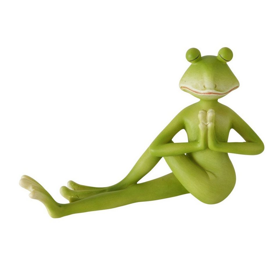 GILDE Dekoobjekt 3er Set Entspannende Froschfiguren in Yoga-Haltungen -  Handgefertigte