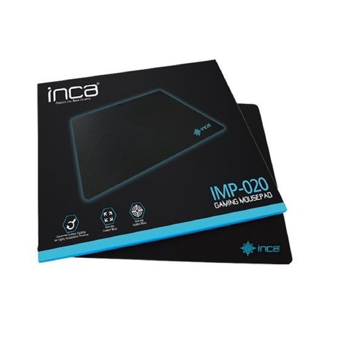 INCA Gaming Mauspad 27 cm zu 35 cm für ultimativen Gaming-Komfort, Schwarz