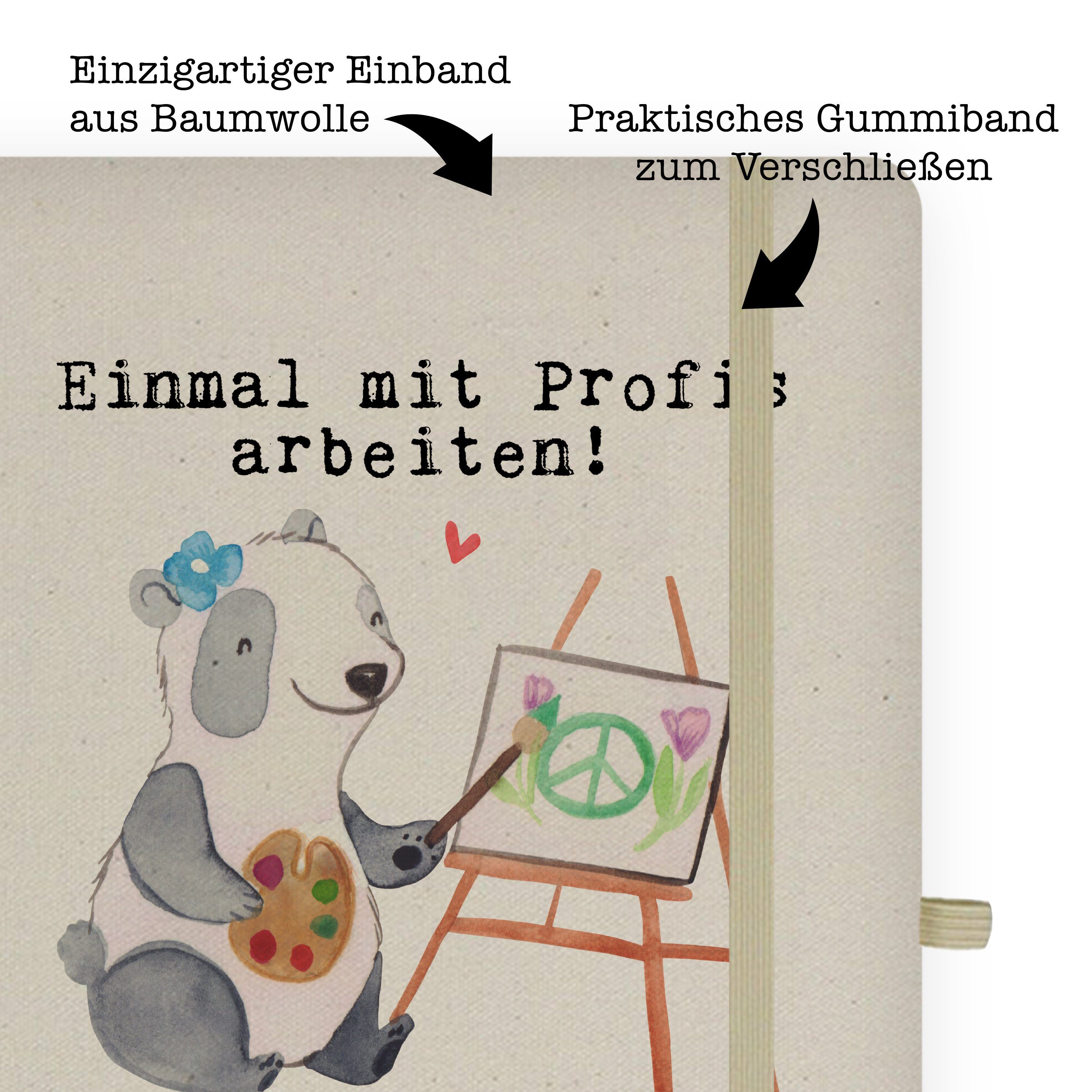 Mr. & Mrs. Panda Notizbuch Panda Leidenschaft - Mrs. - Kunstlehrerin Geschenk, aus & Adressbuch, Transparent Mr