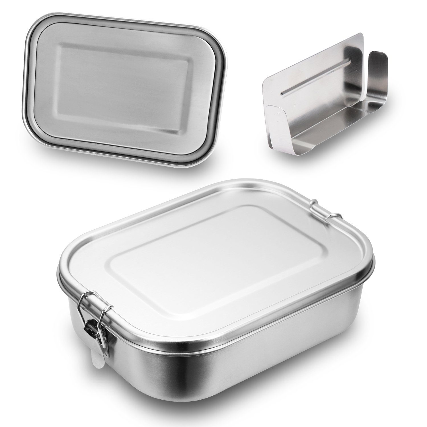 Lospitch Lunchbox 800-1400ml Silber Thermo Edelstahl 800ml Büro Dicht Lunchbox Edelstahl Brotdose