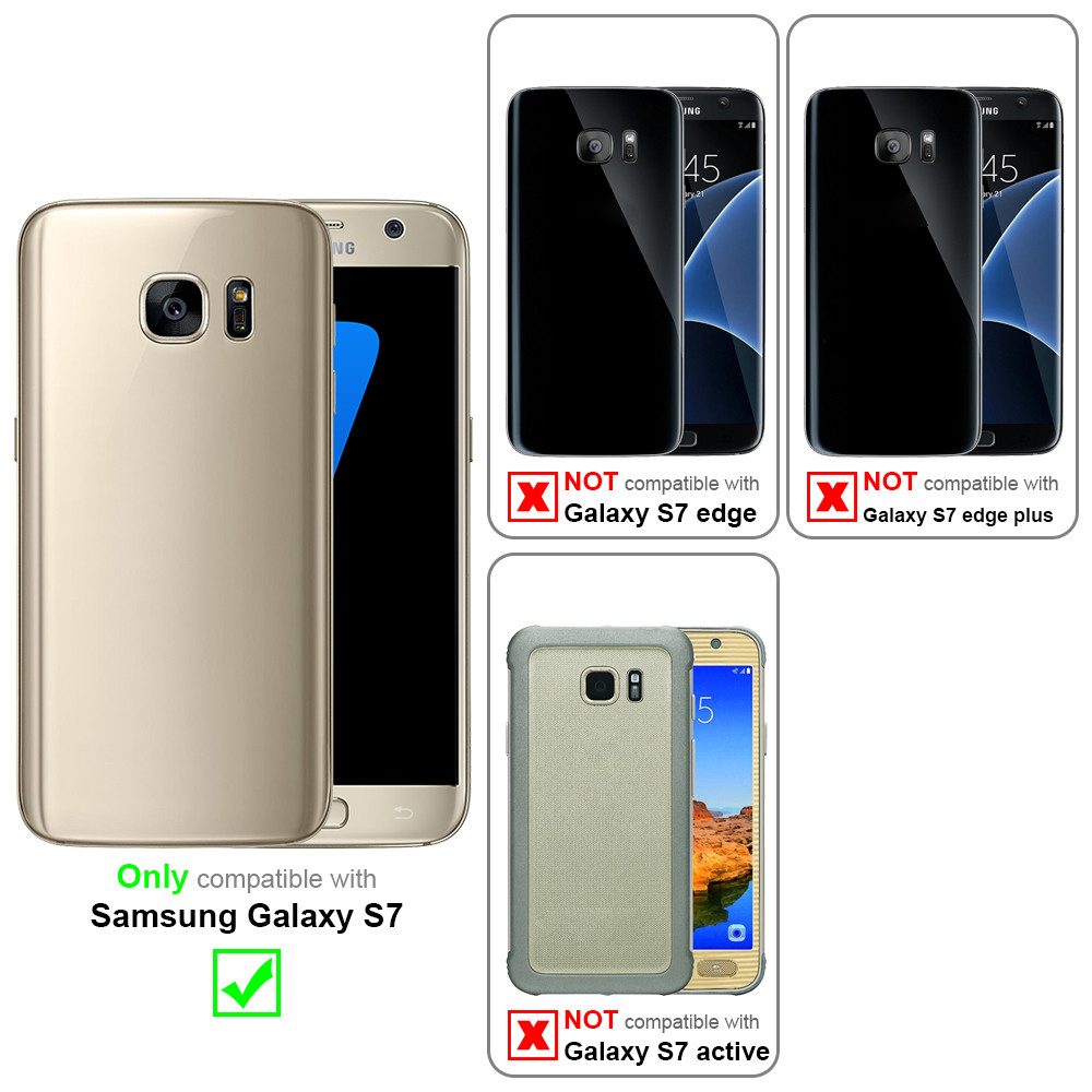Cadorabo Handyhülle für Samsung Galaxy S7 Hülle Samsung Galaxy S7, Hülle Schutzhülle mit Standfunktion, Magnetverschluss und Kartenfach