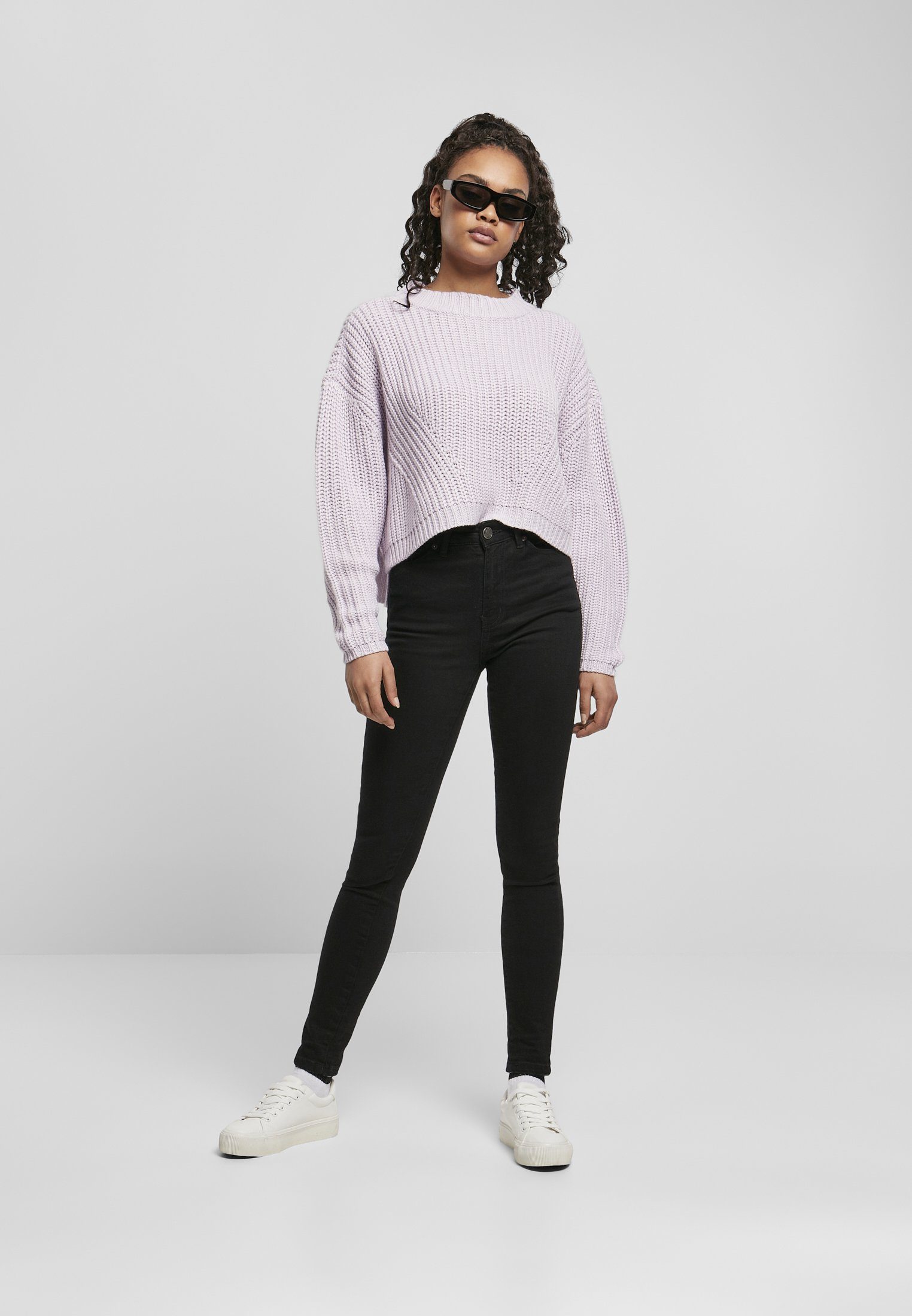 URBAN CLASSICS Kapuzenpullover Damen Ladies Sweater (1-tlg) Wide Oversize softlilac