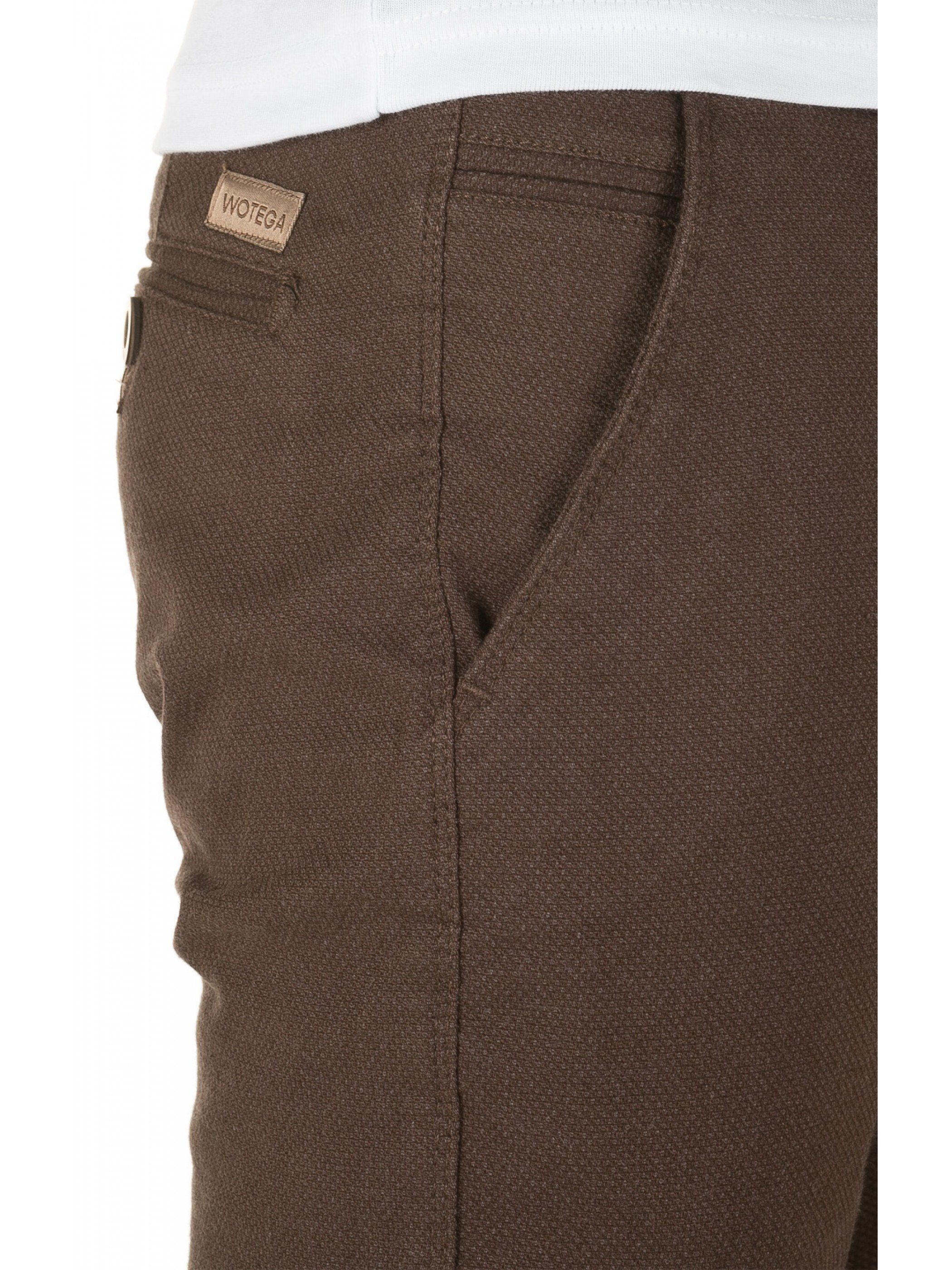 WOTEGA Chinohose Chino brown Braun hohem Rengar Tragekomfort (seal mit 1314) Pants