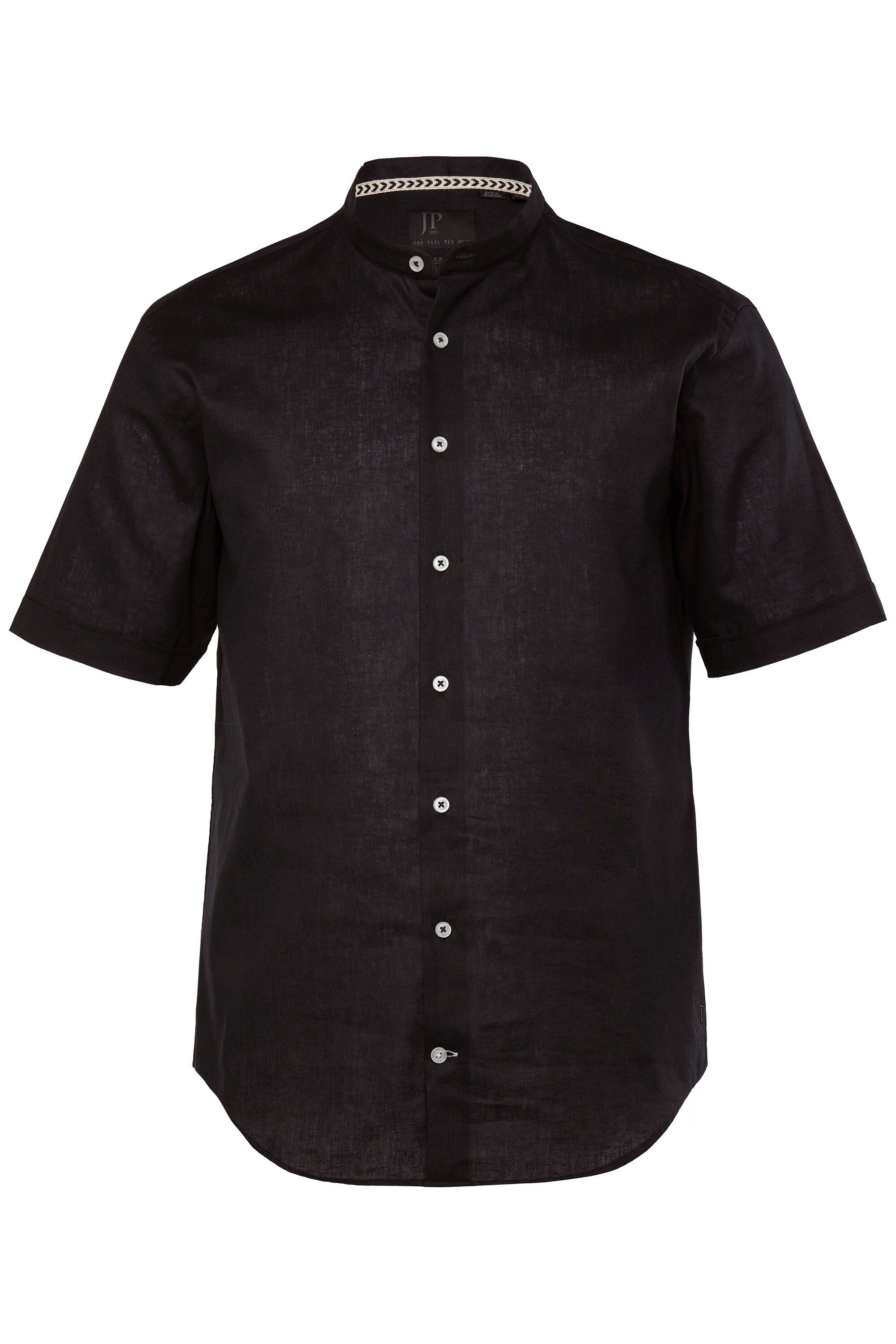 JP1880 Kurzarmhemd Hemd Halbarm Leinenmix Stehkragen Modern Fit günstig online kaufen