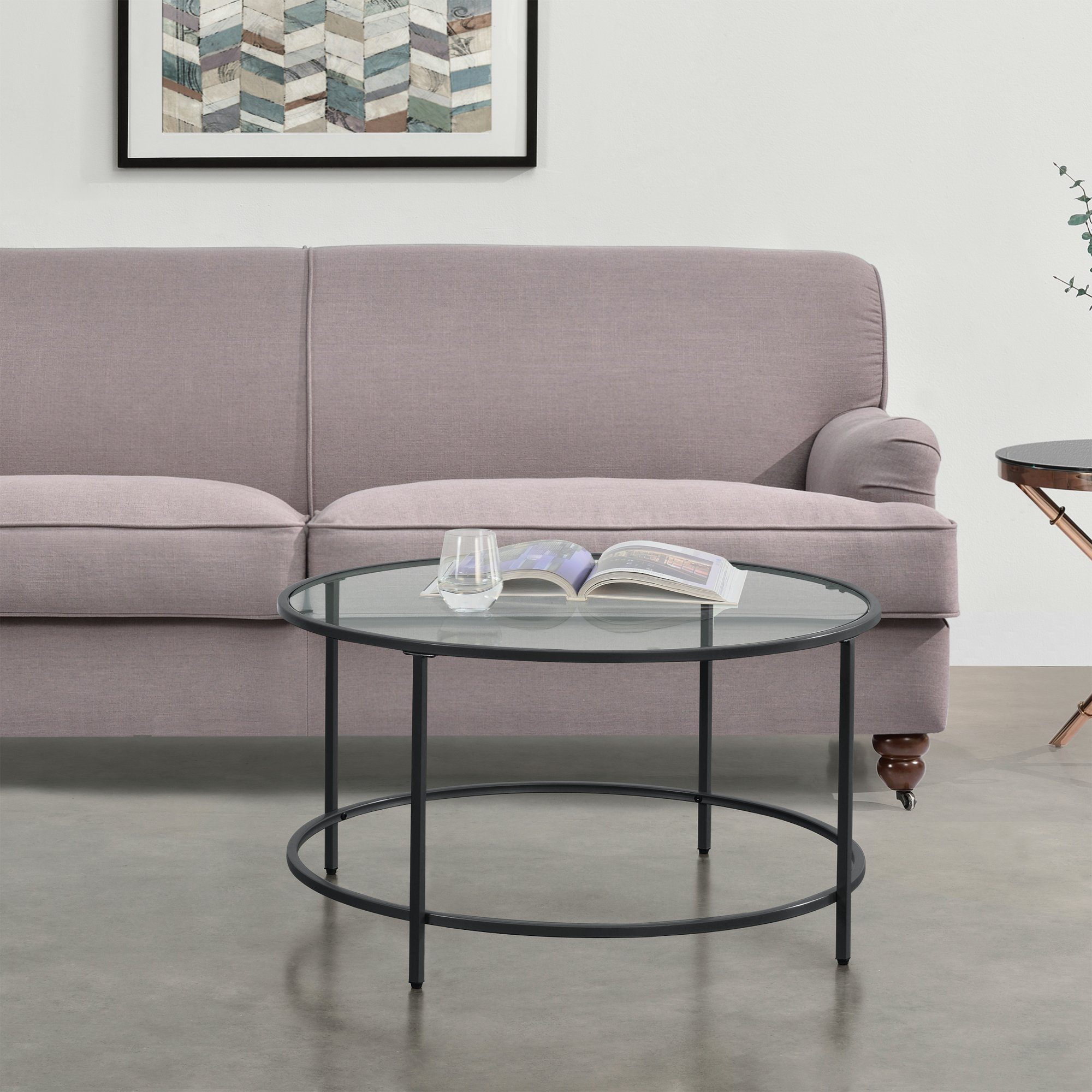 en.casa Couchtisch, »Kouvola« Wohnzimmertisch Sofatisch 84x45,5cm Glastisch günstig online kaufen