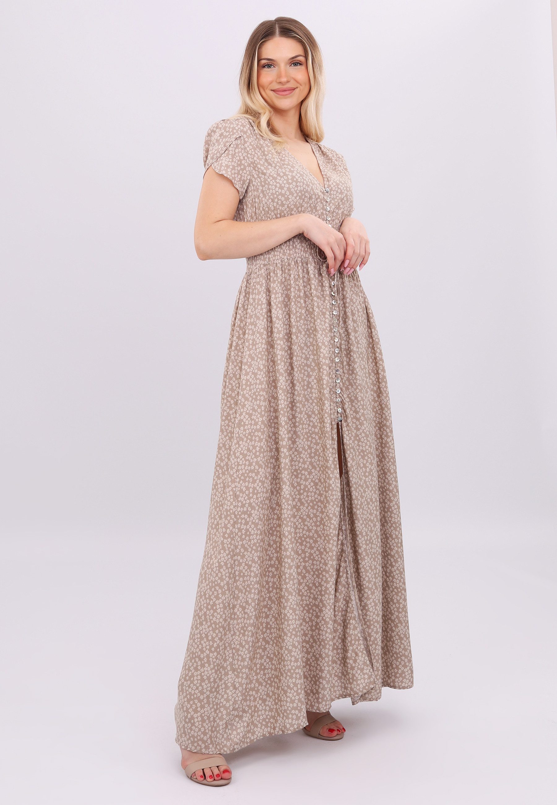 YC Fashion & Style Sommerkleid Maikleid mit V-Ausschnitt, Knopfleiste und S günstig online kaufen