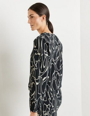 GERRY WEBER Langarmshirt Blusenshirt aus Jacquard mit elastischem Tunnelband
