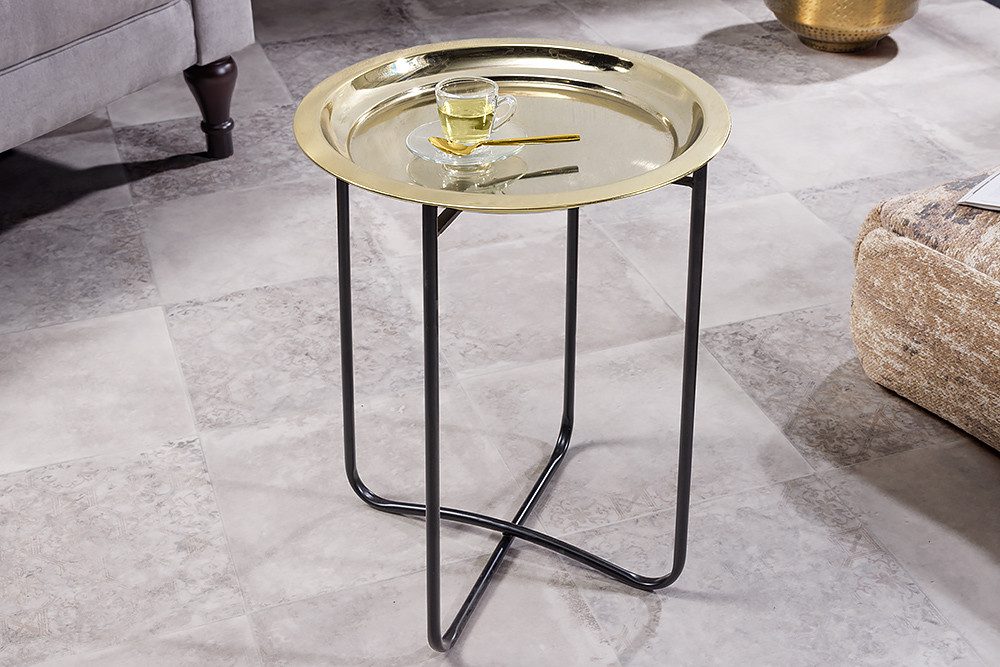 riess-ambiente Beistelltisch CASABLANCA 50cm messing gold / schwarz · Wohnz günstig online kaufen