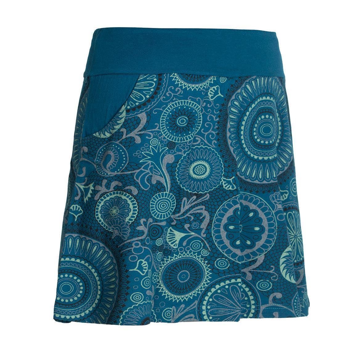 Vishes Minirock Rock bunt mit Mandalas und Blumen bedruckt Cacheur, Ethno, Goa, Hippie Style