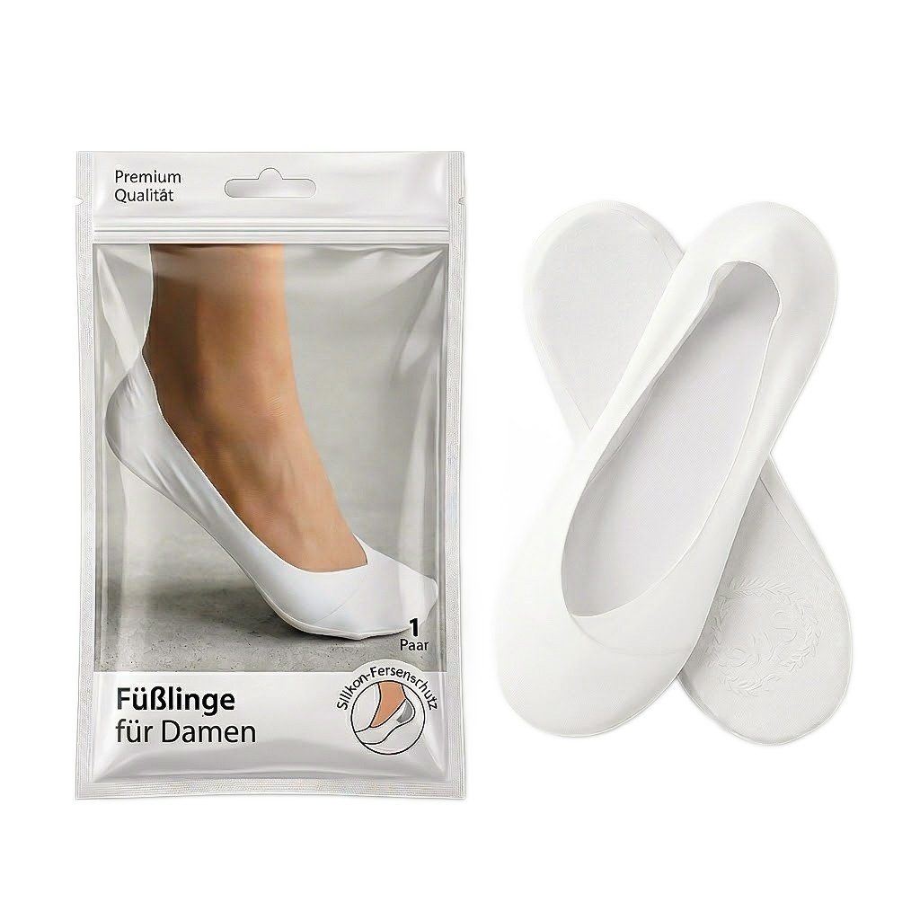 COFI 1453 Füßlinge Damen-Füßlinge (1-Paar) mit Silikon-Fersenschutz, atmungsaktiv & rutschfest