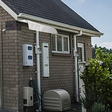 Randaco Vordach Vordach Haustür Pultvordach UV-beständig 40x80cm PET, Wetterfest, UV-Beständig, Luftfeuchtigkeitsbeständig