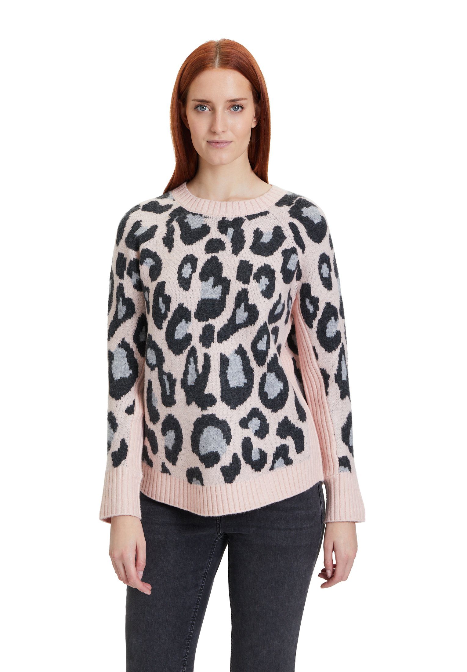 Patch Muster (1-tlg) mit Betty Barclay Leoprint Strickpullover Rosé/Grey