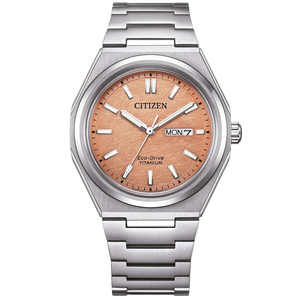Citizen Solaruhr AW0130-85ZE, Eco-Drive Herren Titan Pfirsichfarben