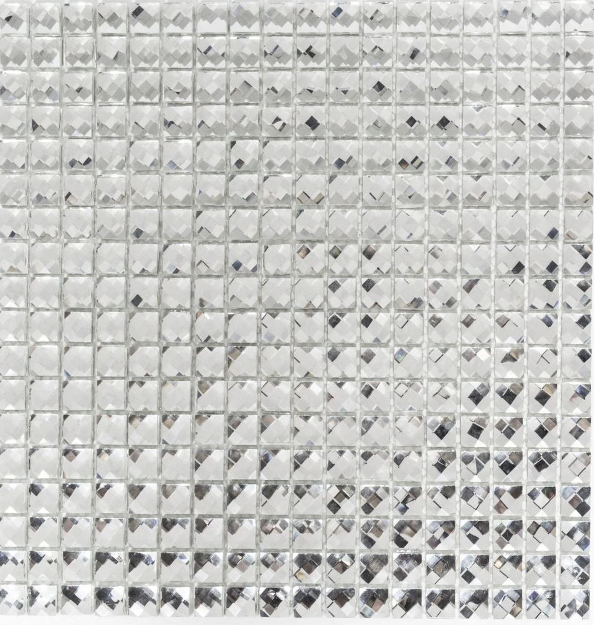 Mosani Mosaikfliesen Glasmosaik Diamant Optik Mosaikfliese silber Fliesenspiegel Küche